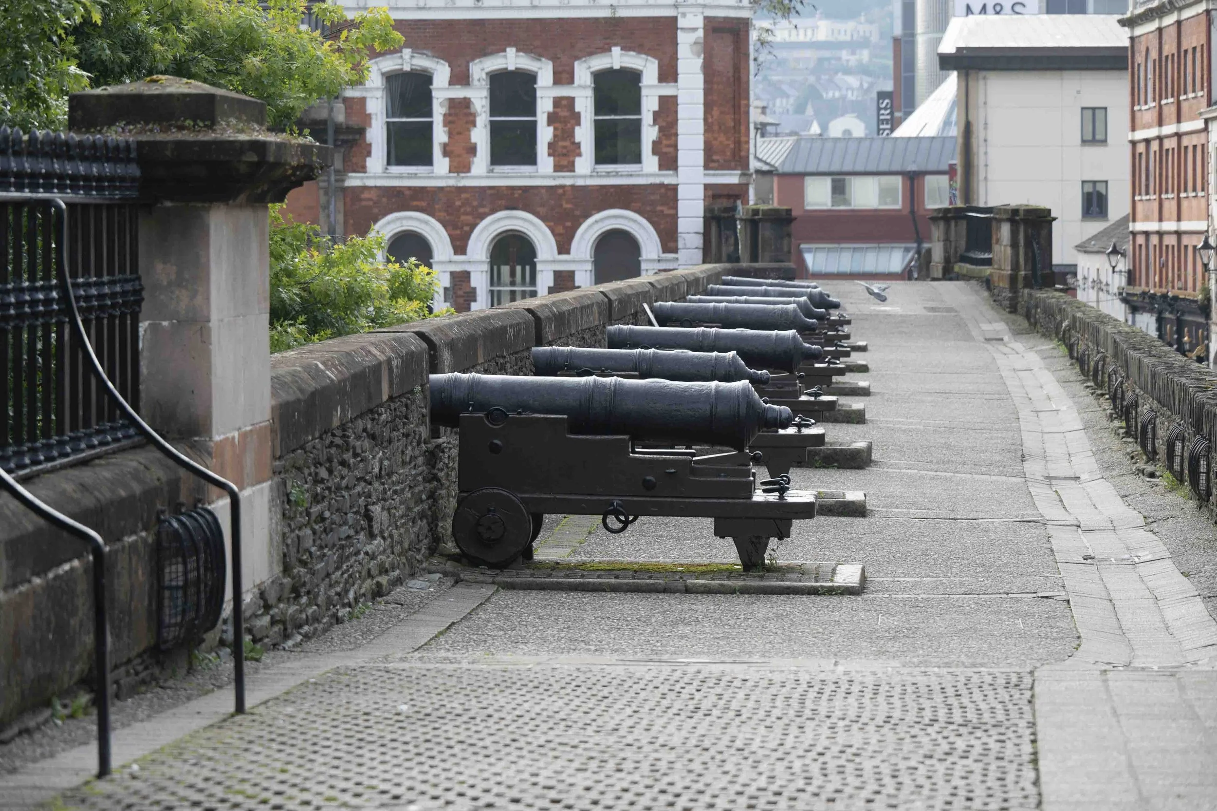 Fortifications on Derry's ancient wall