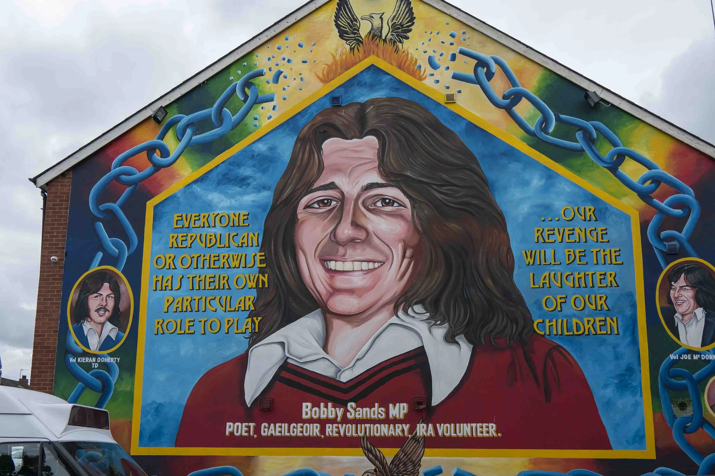 Mural of Bobby Sands in the Falls Road neighborhood