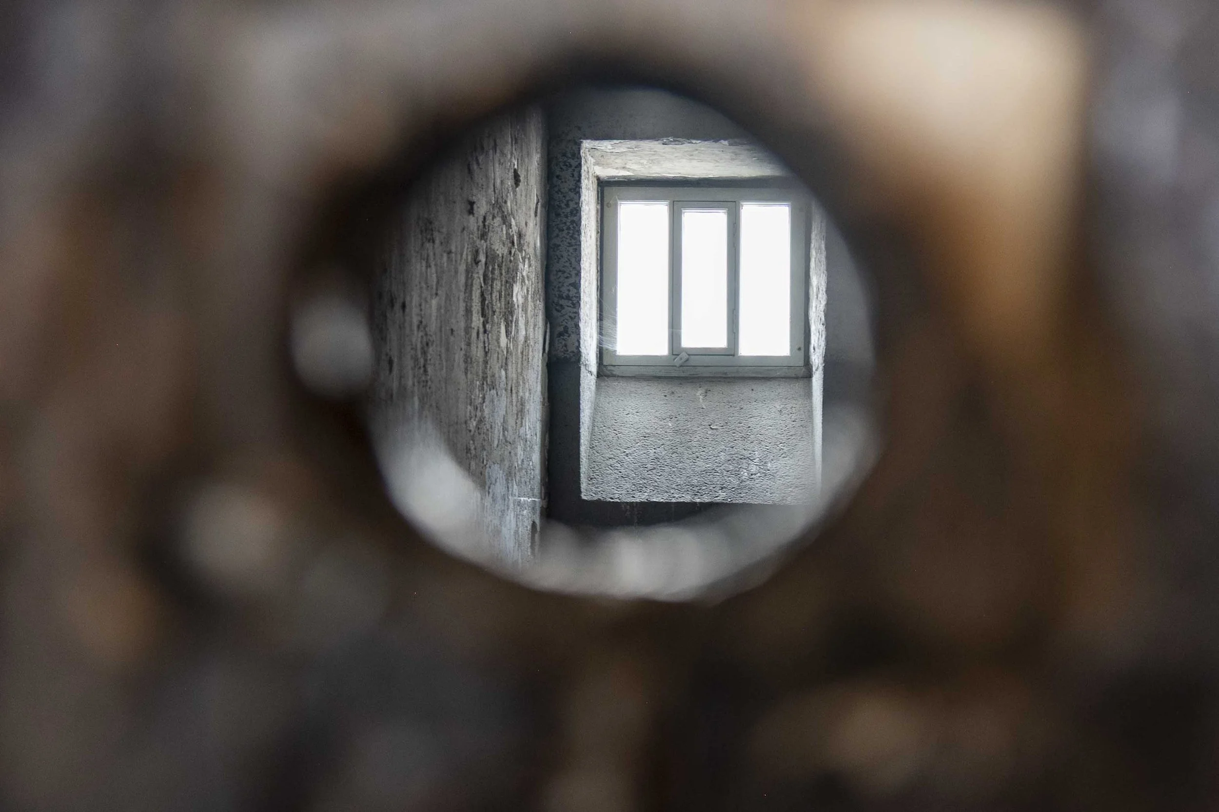 View through cell door at Kilmainham Gaol