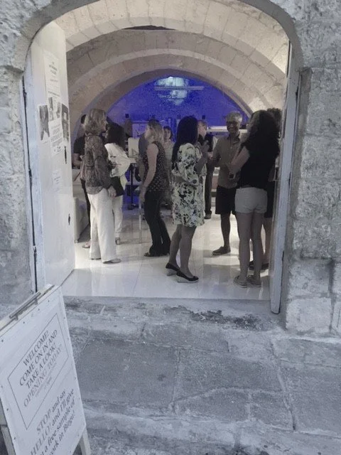 Celebrating Peter's opening night at his new art gallery in Birgu, Malta.