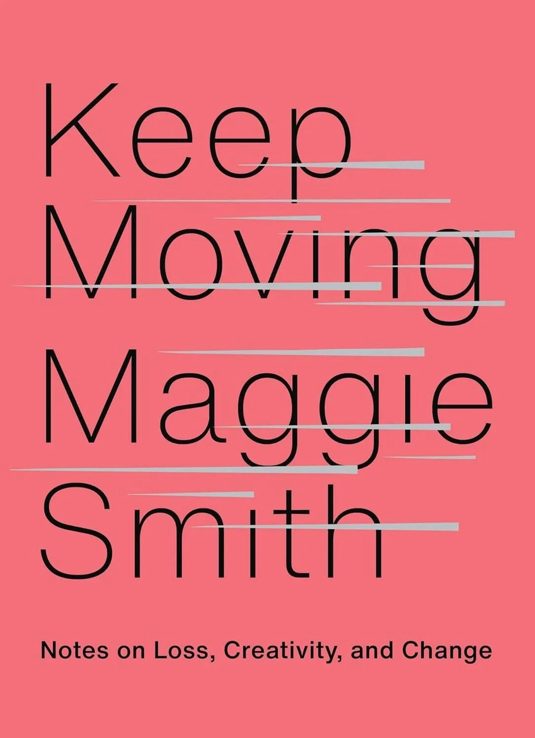 Book cover - Neon Peach colored bakground with grey dashes like shooting stars