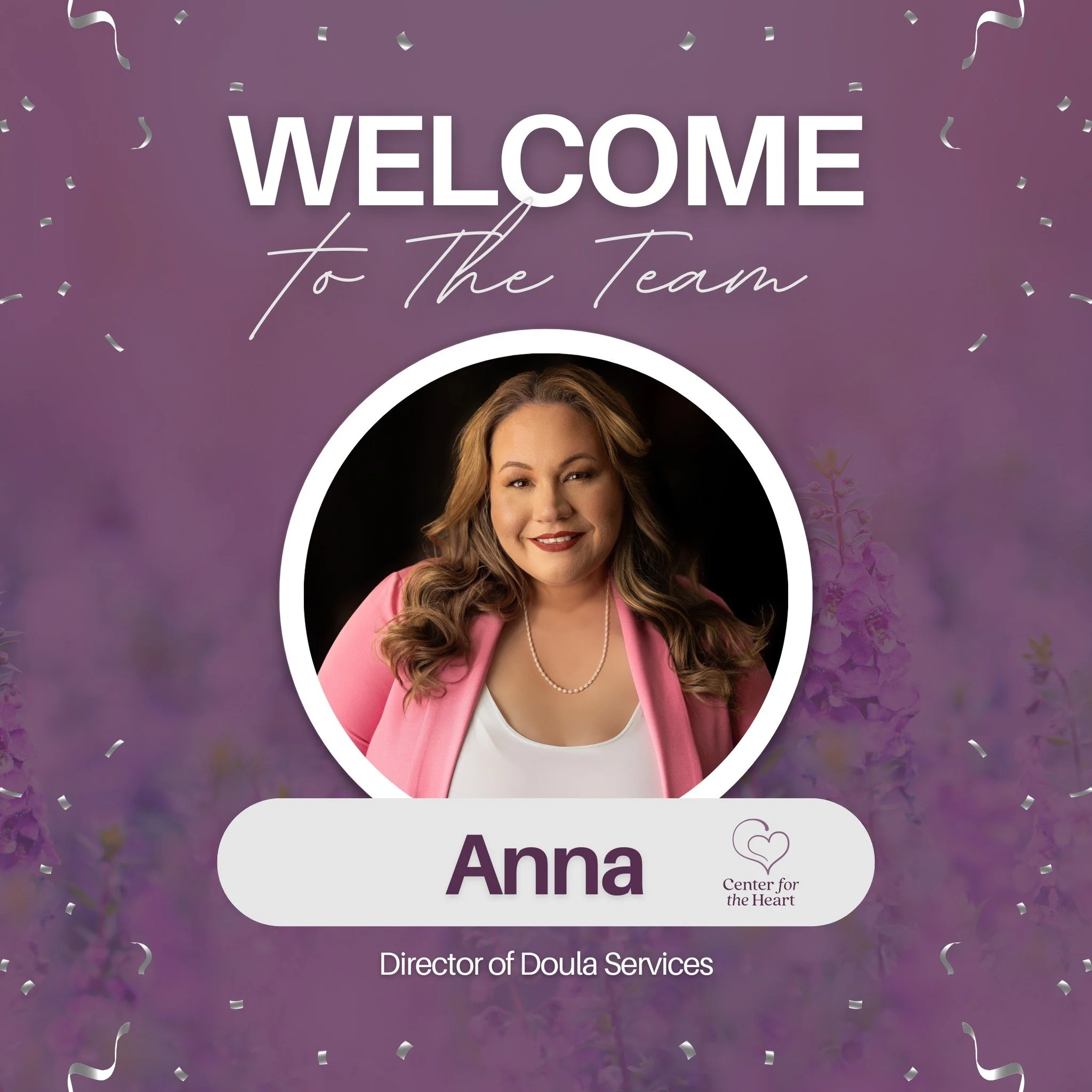 💜 Welcome to the Team, Anna! 💜
We&rsquo;re so excited to officially welcome Anna Adams, our new Director of Doula Services at Center for the Heart!
Anna brings over 25 years of experience in hospice, elder care, and high-acuity care &mdash; and a t