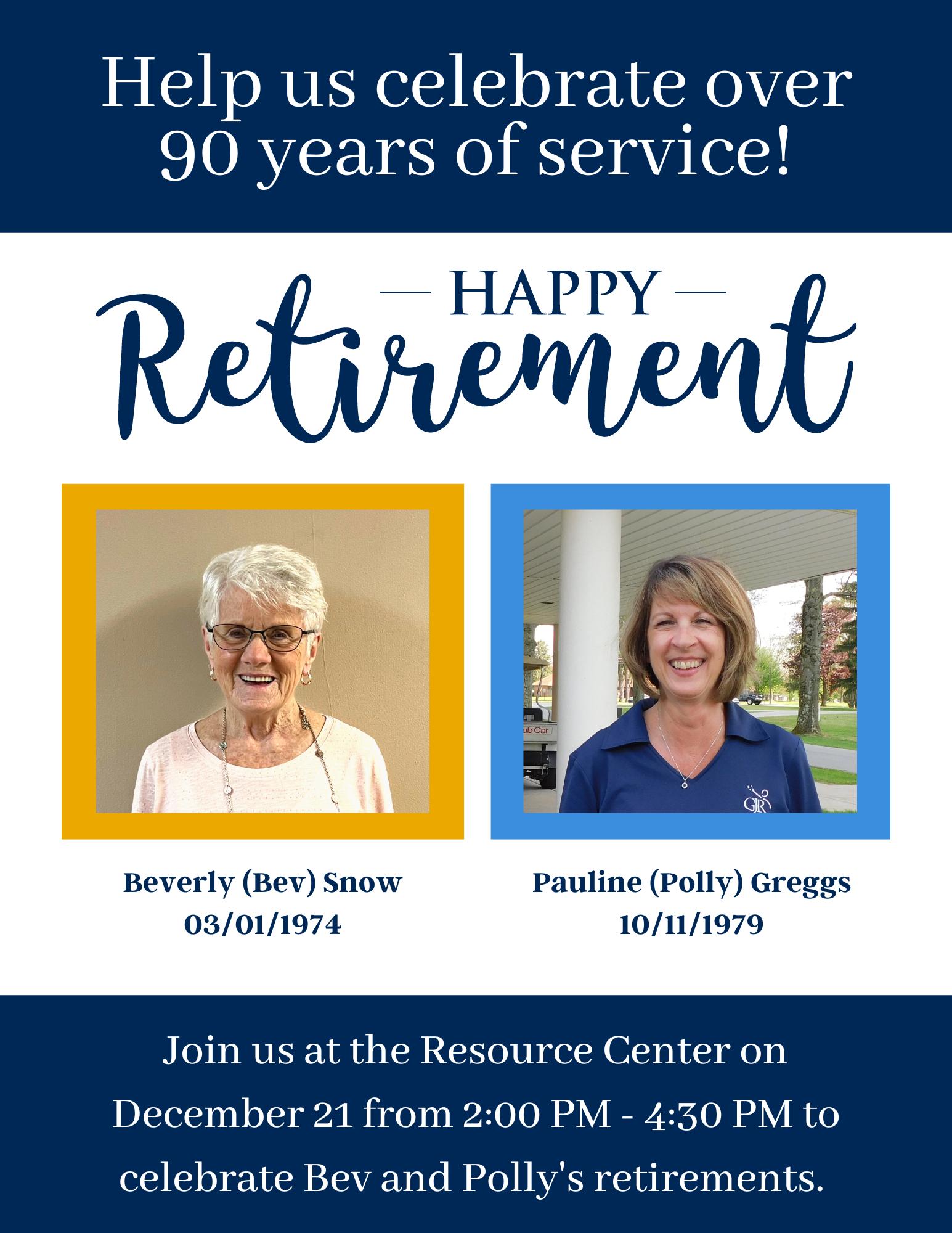 Double Retirement Flyer: Internal Communication