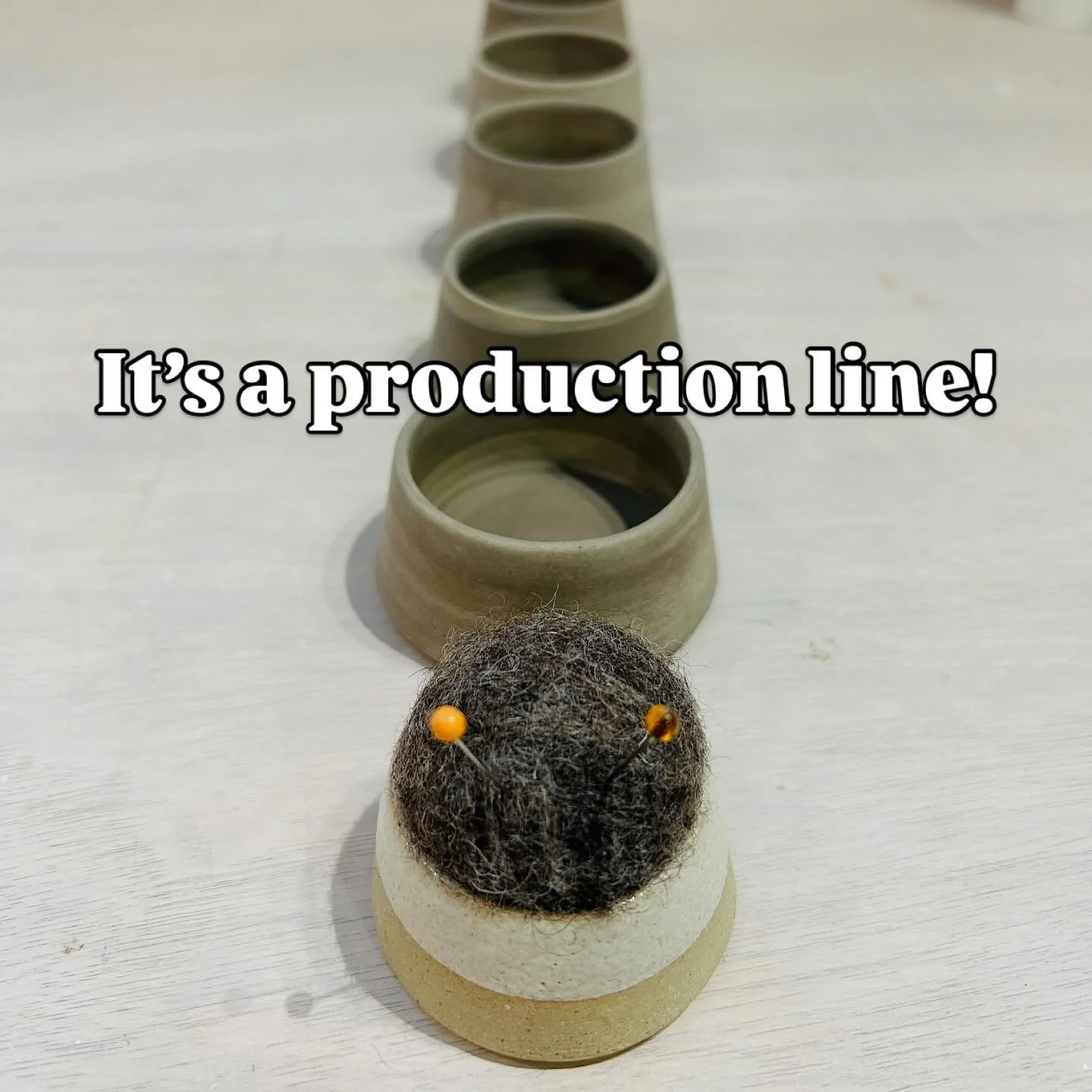 These little beauties will be available at the @longeatonartroom Ceramic fair 6th Dec. #stockingfillers #boiledwoolandceramic #wool #ceramic #pinsandneedles