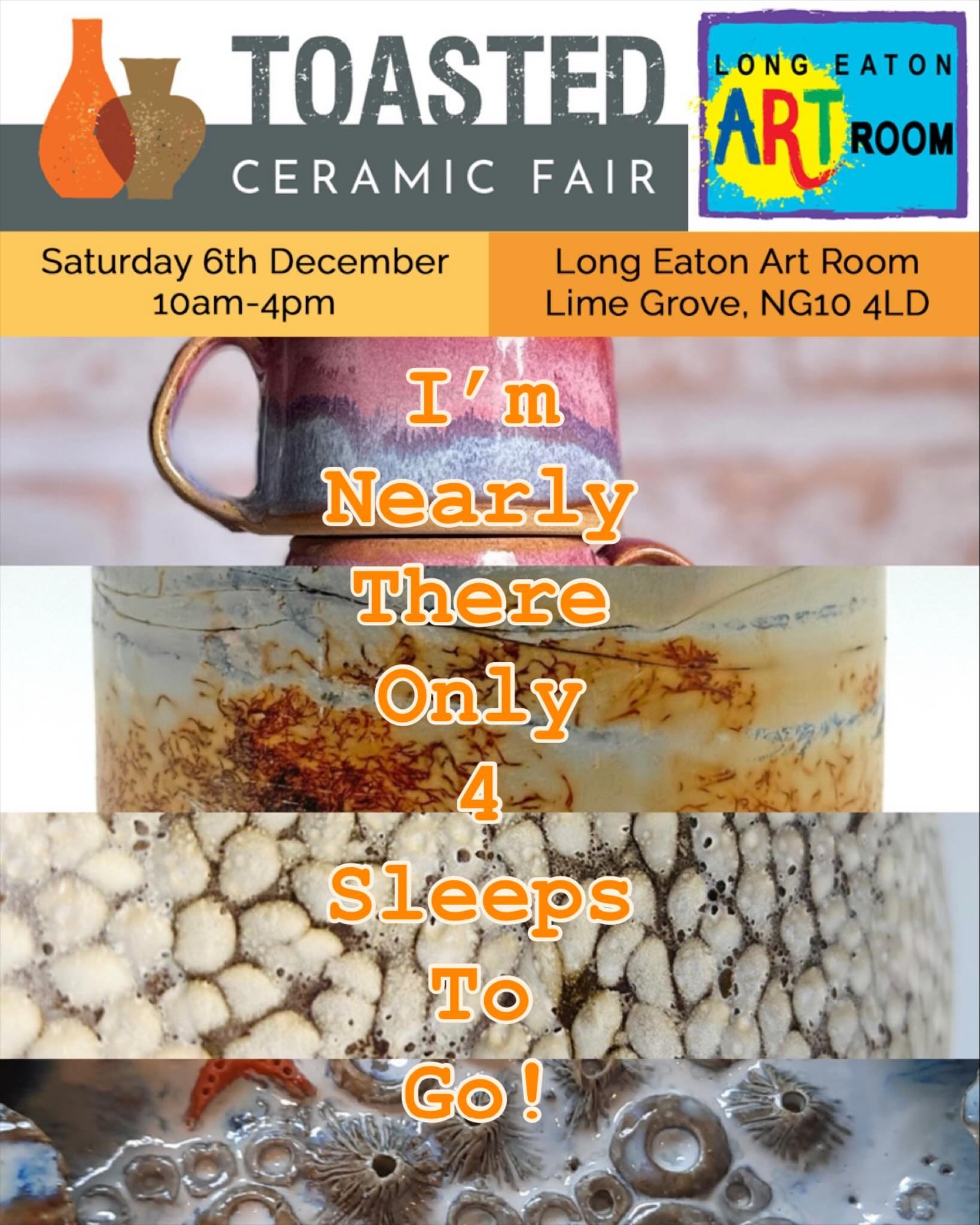 Looking forward to this&hellip;&hellip;&hellip;hope to see you there 😘👍🏻#ceramicfair #toasted #longeatonartroom  #firsttime