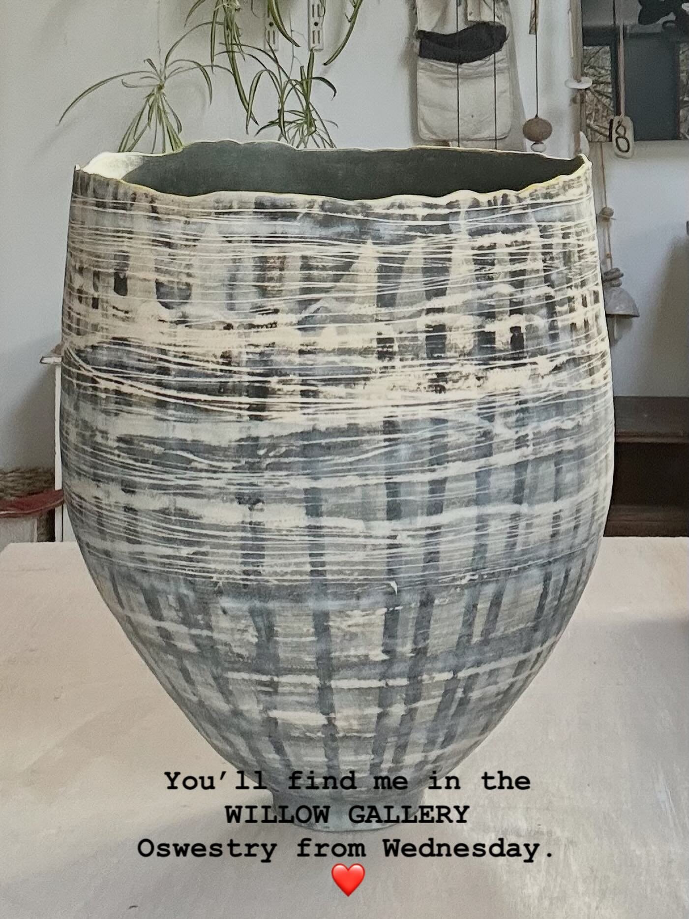 Very happy that this large piece can be seen in the forthcoming exhibition at the Willow Gallery in Oswestry. #coilbuild #handmade #ceramics #surfacetexture