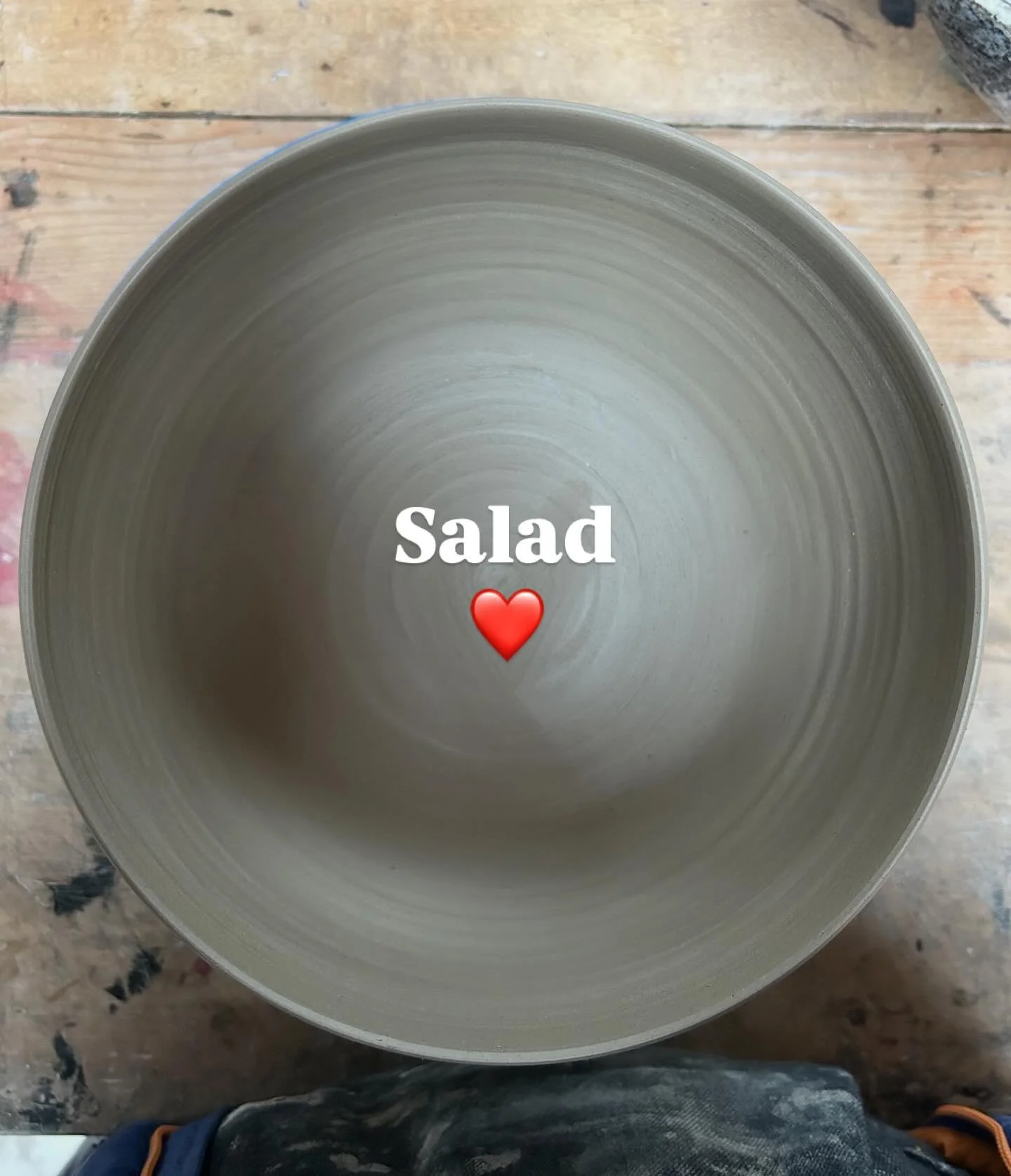 Let&rsquo;s hope it survives&hellip;.drying, bisque, glaze and firing without cracking or warping!! 🤞so that I can bring it along to @toastedceramicfair #bigsaladbowl #pottery #ceramics #handmade #servingbowl