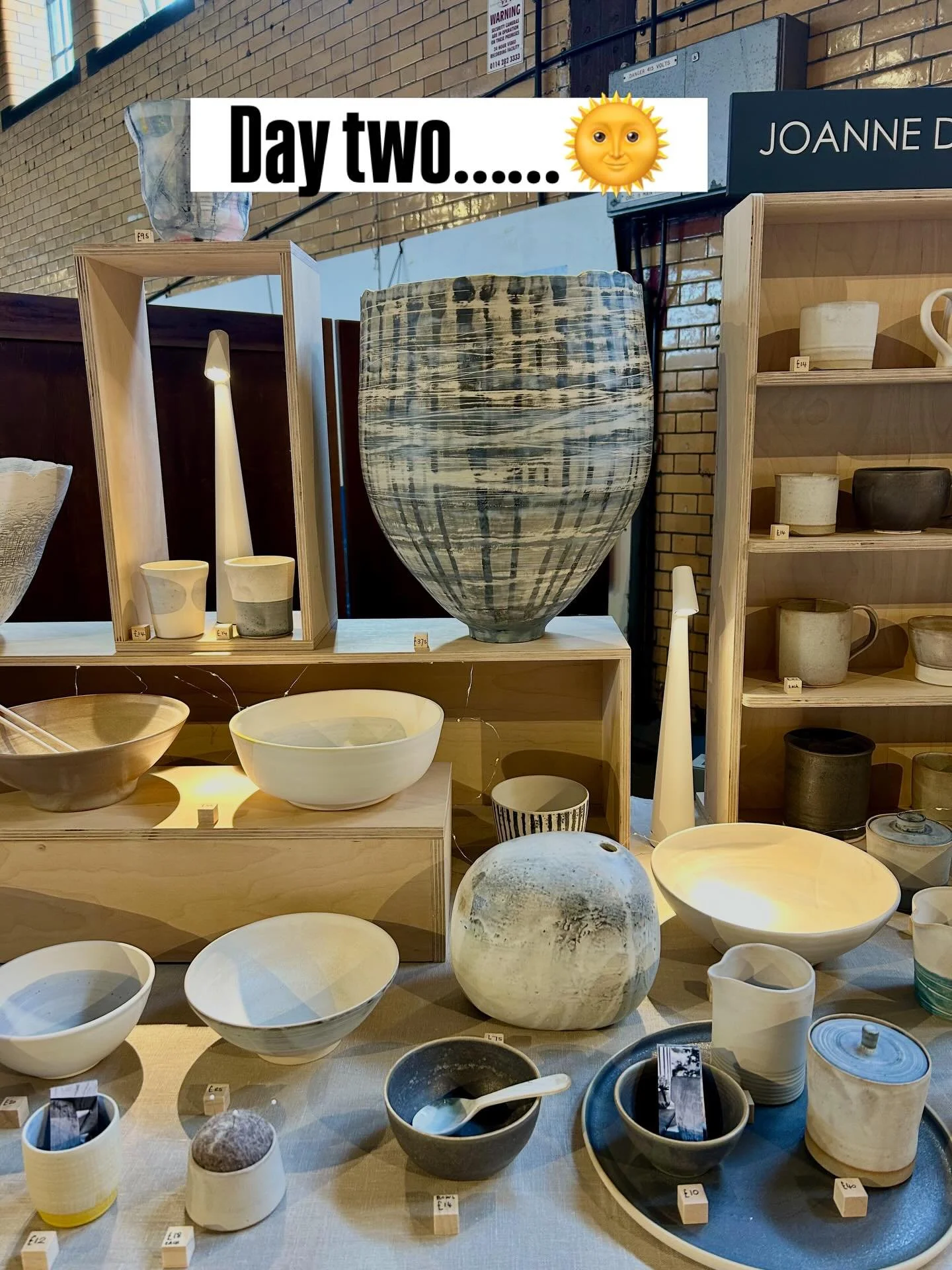 Day two&hellip;&hellip;if you are in and around Sheffield come to the amazing ceramic fair at Kelham island today open until 4. 👍🏻