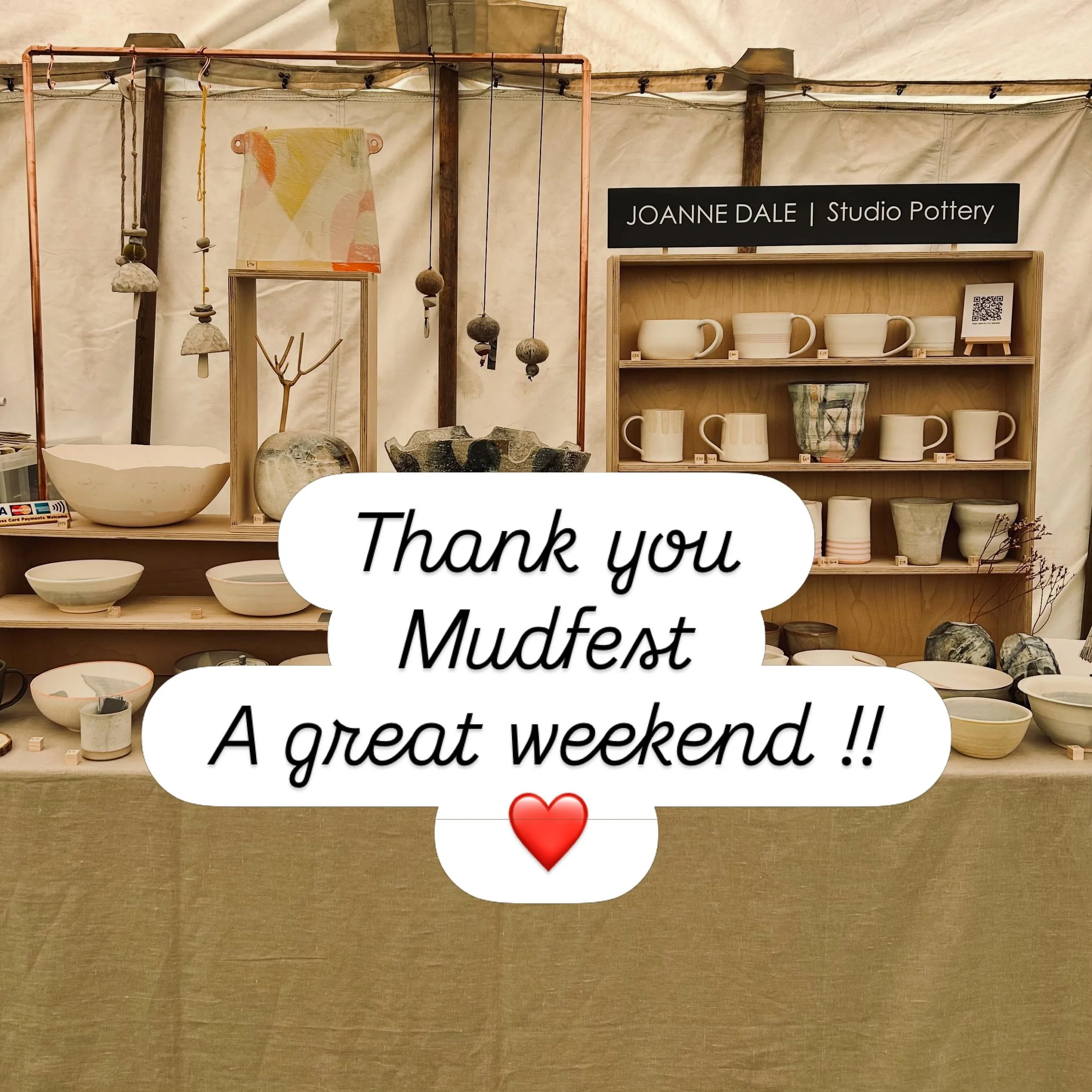 What a fabulous weekend in Ulverston taking part in @mudfest_ making new pottery friends and chatting with customers&hellip;.Thank you for making it special ❤️#ulverstone #ceramicfair #pottery #handmade #supportsmallbusiness