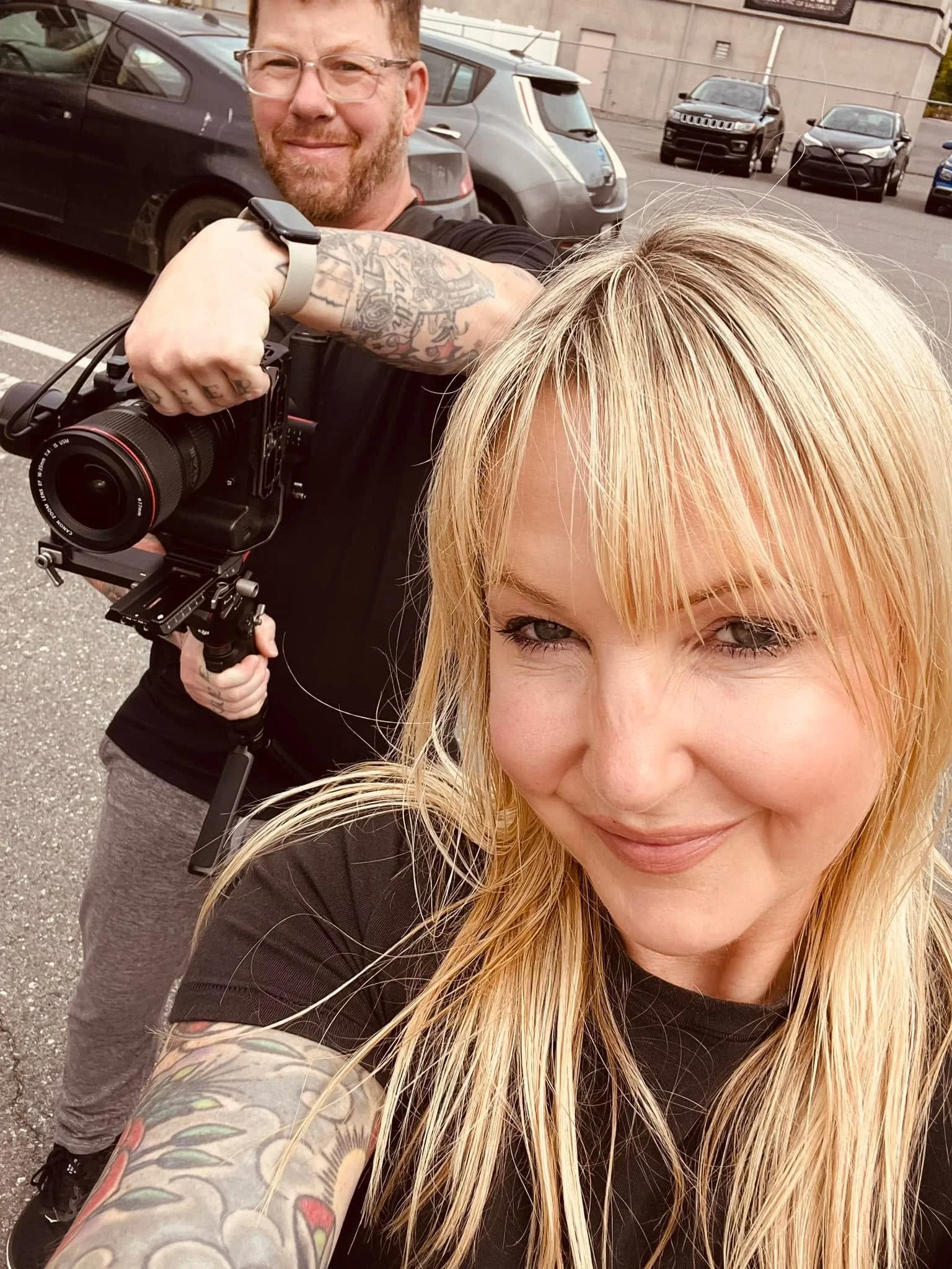 Spending my birthday filming with this guy. Thanks for all of the super kind wishes everyone!!!!❤️❤️