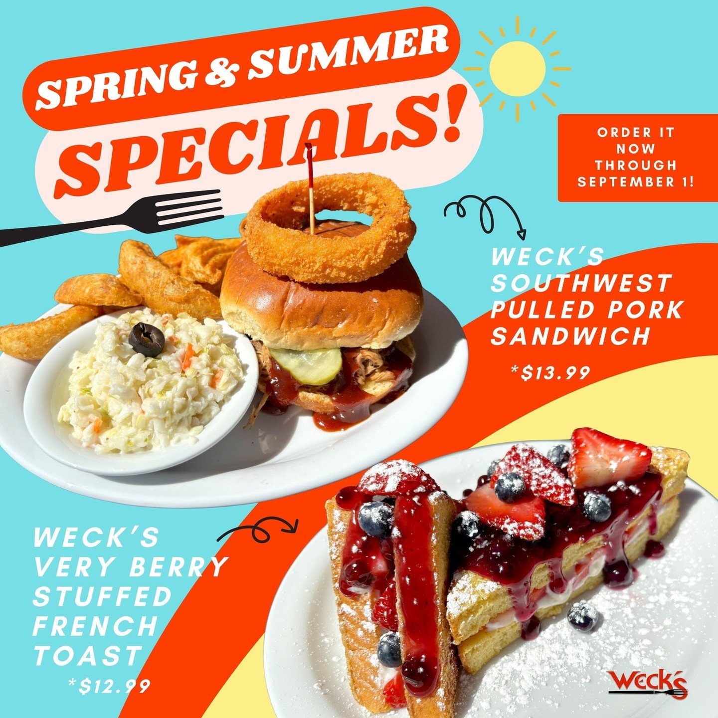 Our Spring &amp; Summer Specials have officially begun!😎☀️⁠
⁠
🥪Weck&rsquo;s Southwest Pulled Pork Sandwich⁠
⁠
Slow-roasted, green chile-marinated pulled pork, topped with tangy sweet Pitmaster BBQ sauce. Coupled with kosher pickles, on a griddled b