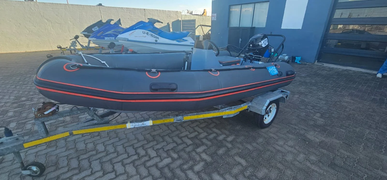 2021 Spitfire 3.2m rubber duck on trailer 2.jpg