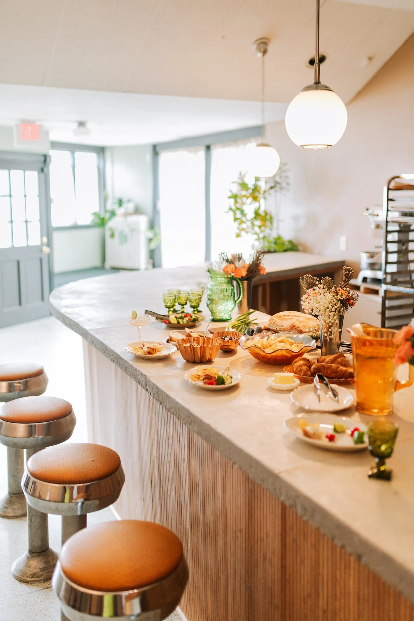 interior of little coco set up for an event
