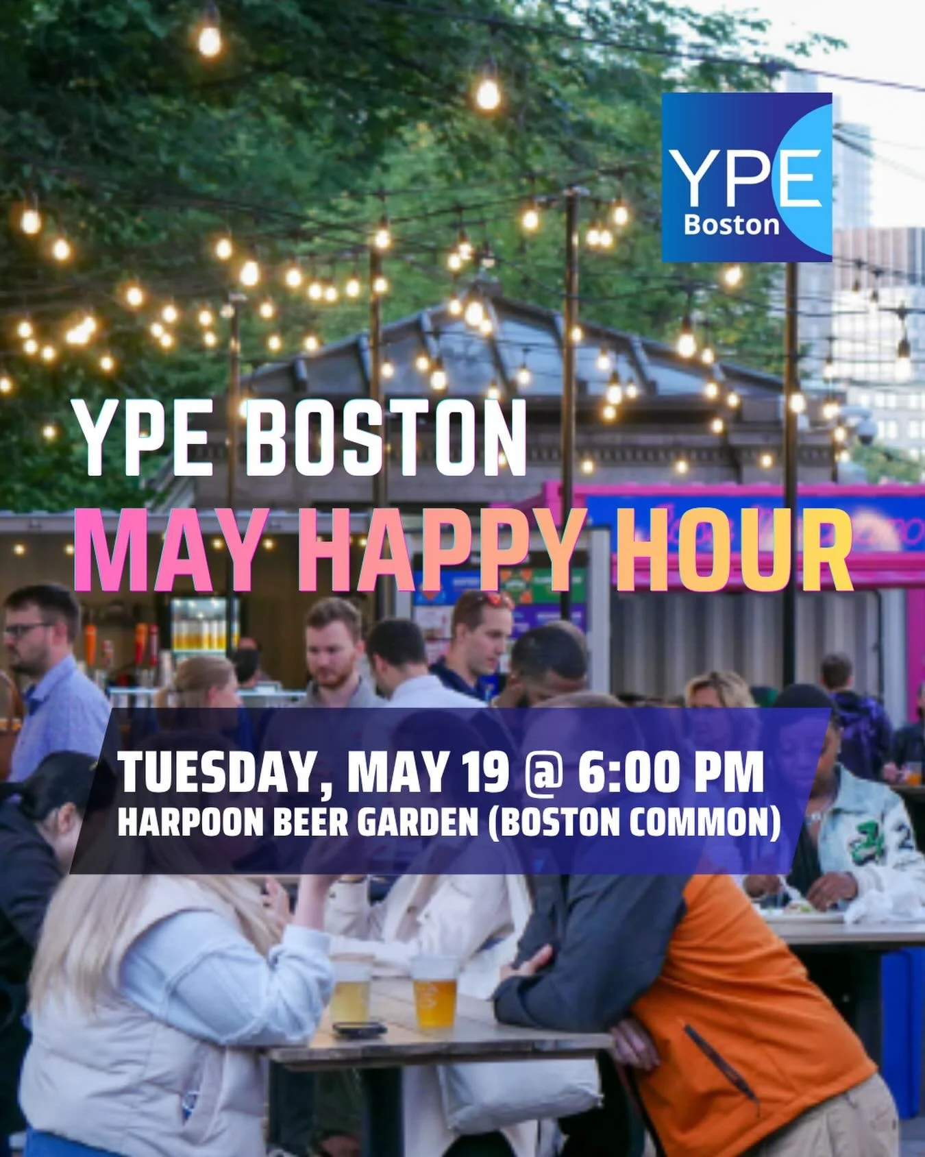 ☀️ Join us for YPE Boston's May Happy Hour at Harpoon Beer Garden in the Commons on Tuesday, May 19, at 6:00 pm! Meet other energy and environment professionals and enjoy the (hopefully nice) spring weather! 🍻 🌆 🌺 #happyhour #ypeboston