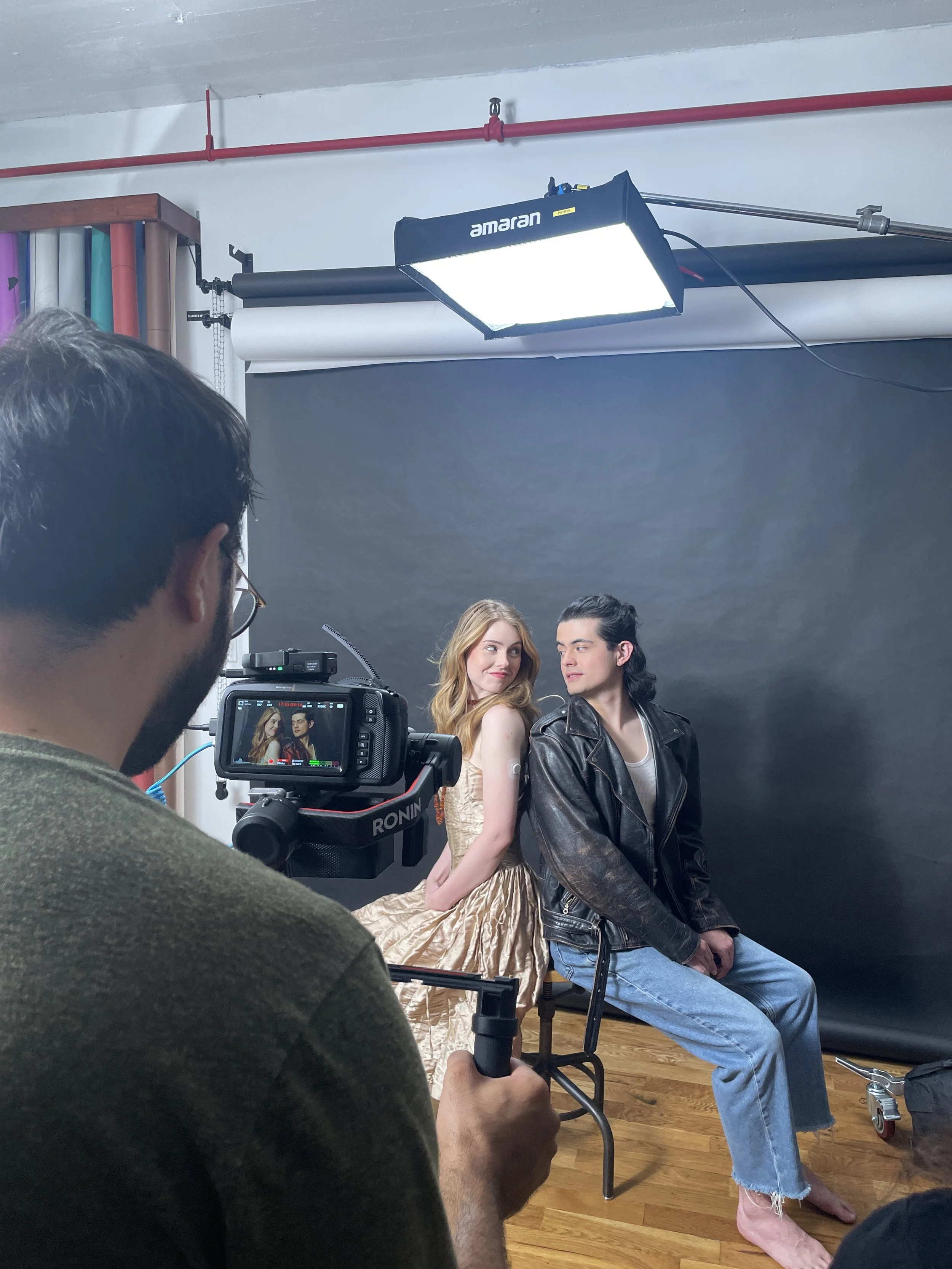  Chris grabs promotional video of Eddie and Michelle for Teen Sasquatch's fictional parent network The CB. 