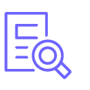 Icon of a document with a magnifying glass.