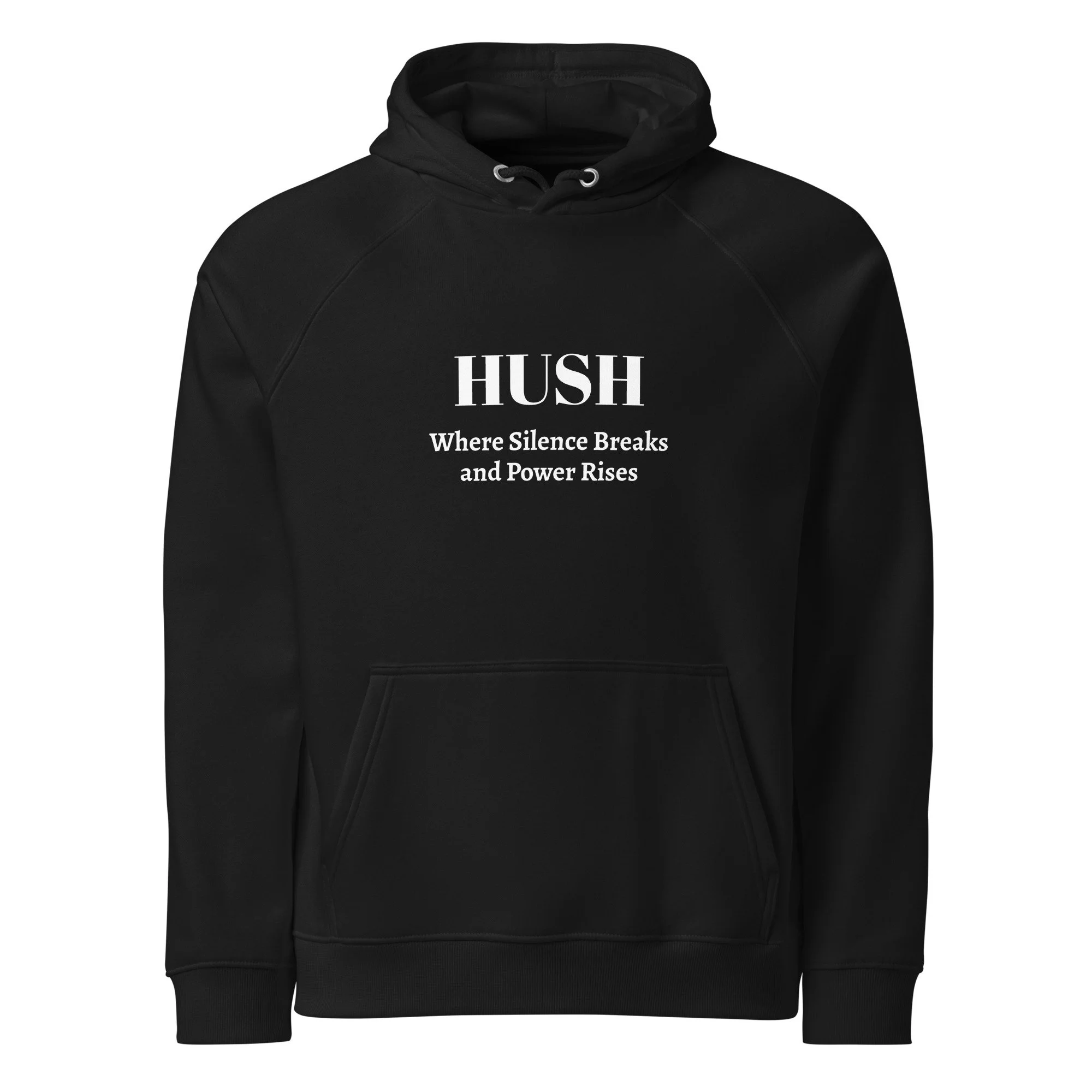 HUSH Unisex eco raglan hoodie
