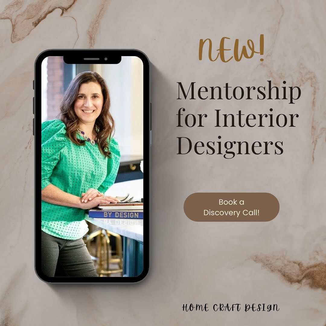 Introducing Home Craft Design&rsquo;s latest offering, The Mentorship Program! 💫

I am excited to share that I am now opening space on my calendar to work one-on-one with interior designers who are new to the industry. 

I created this offer because