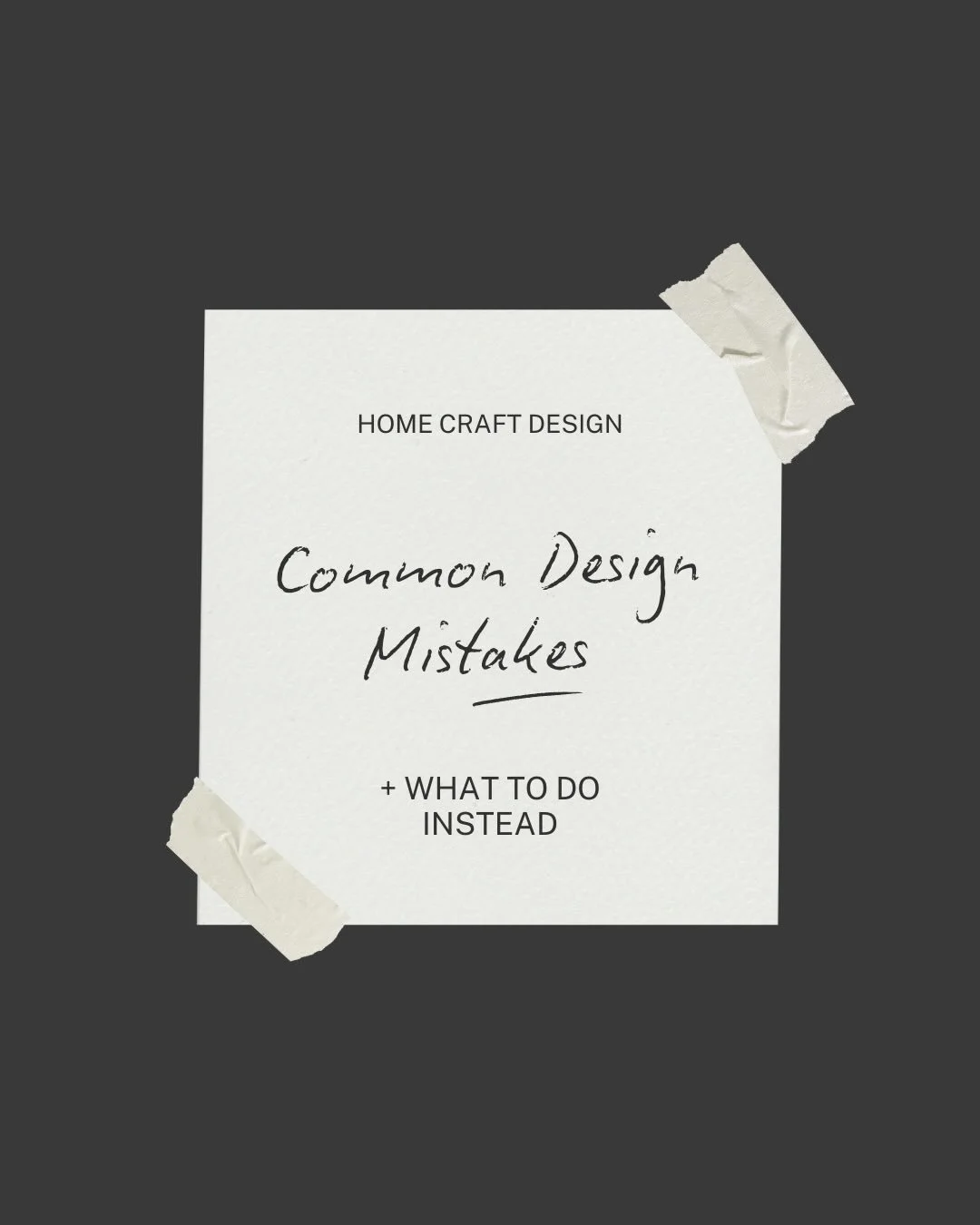 Common Design Mistakes 

+ WHAT TO DO INSTEAD ✔️
.
.
.
#homecraftdesign #interiordesign #smallchangesbigwins