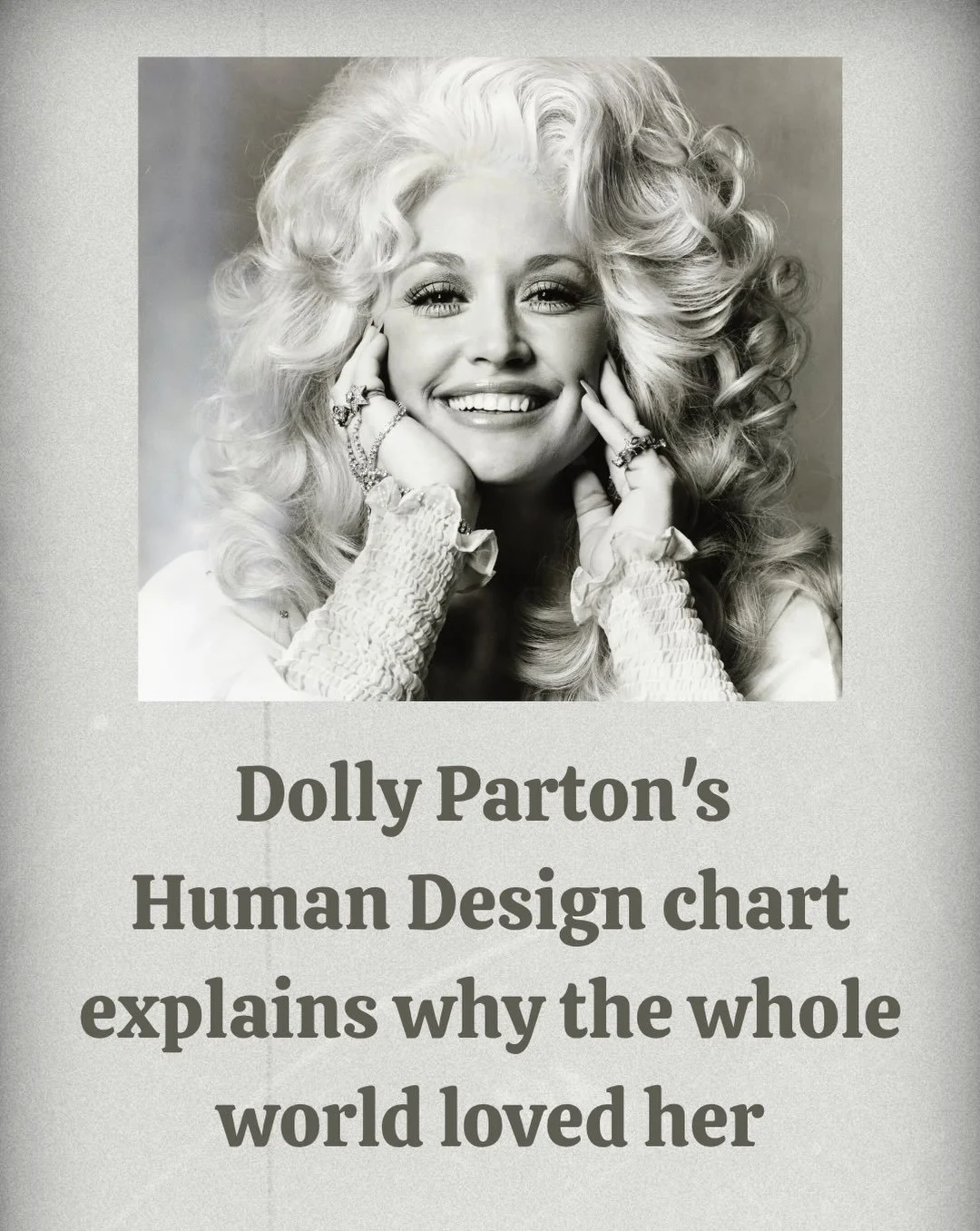 Dolly Parton&rsquo;s human design chart explained in a few slides, and why the whole world loved her. And how she lived by her own internal code and didn&rsquo;t need others approval to be fully herself to shine bright 🥹

RIP to the Queen and the Le