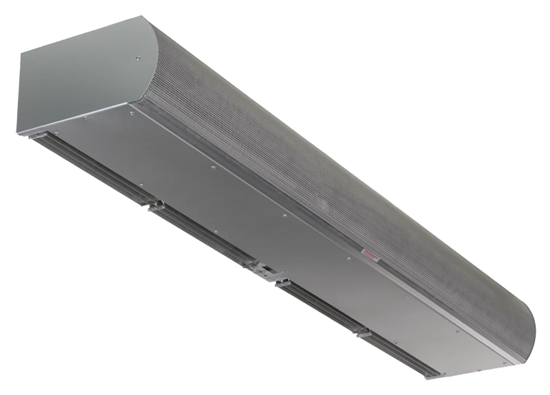 Ceiling-mounted Berner air curtain.