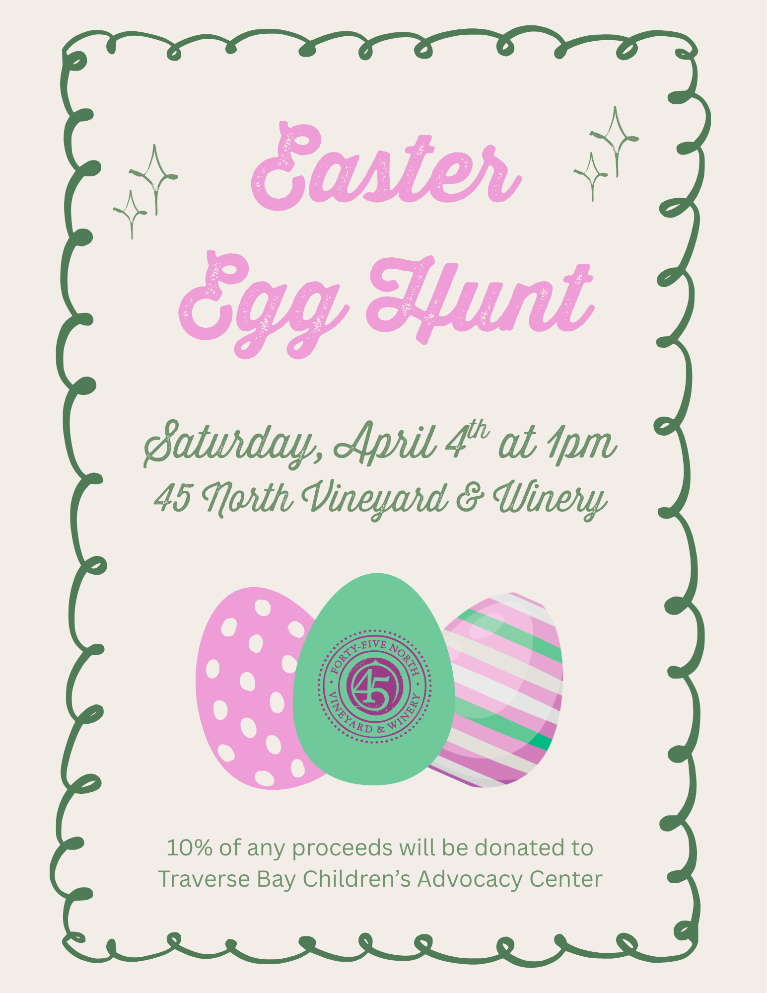Easter Egg Hunt at 45 North Winery
