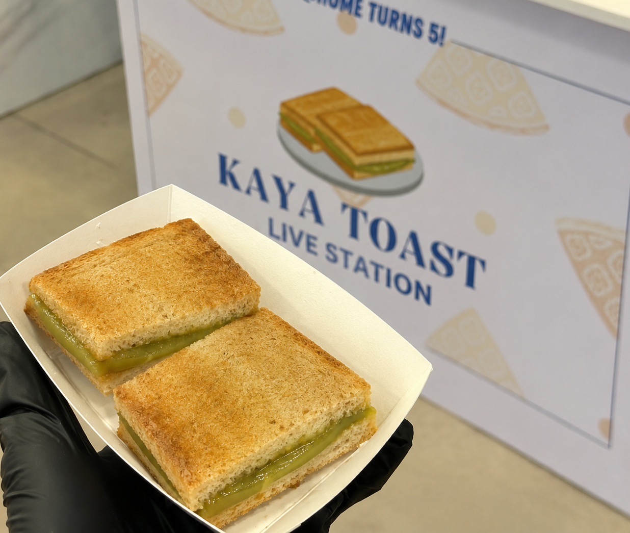 kaya toast live station singapore catering services chaz events traditional breakfast of singapore toast butter sugar peanut butter sandwich