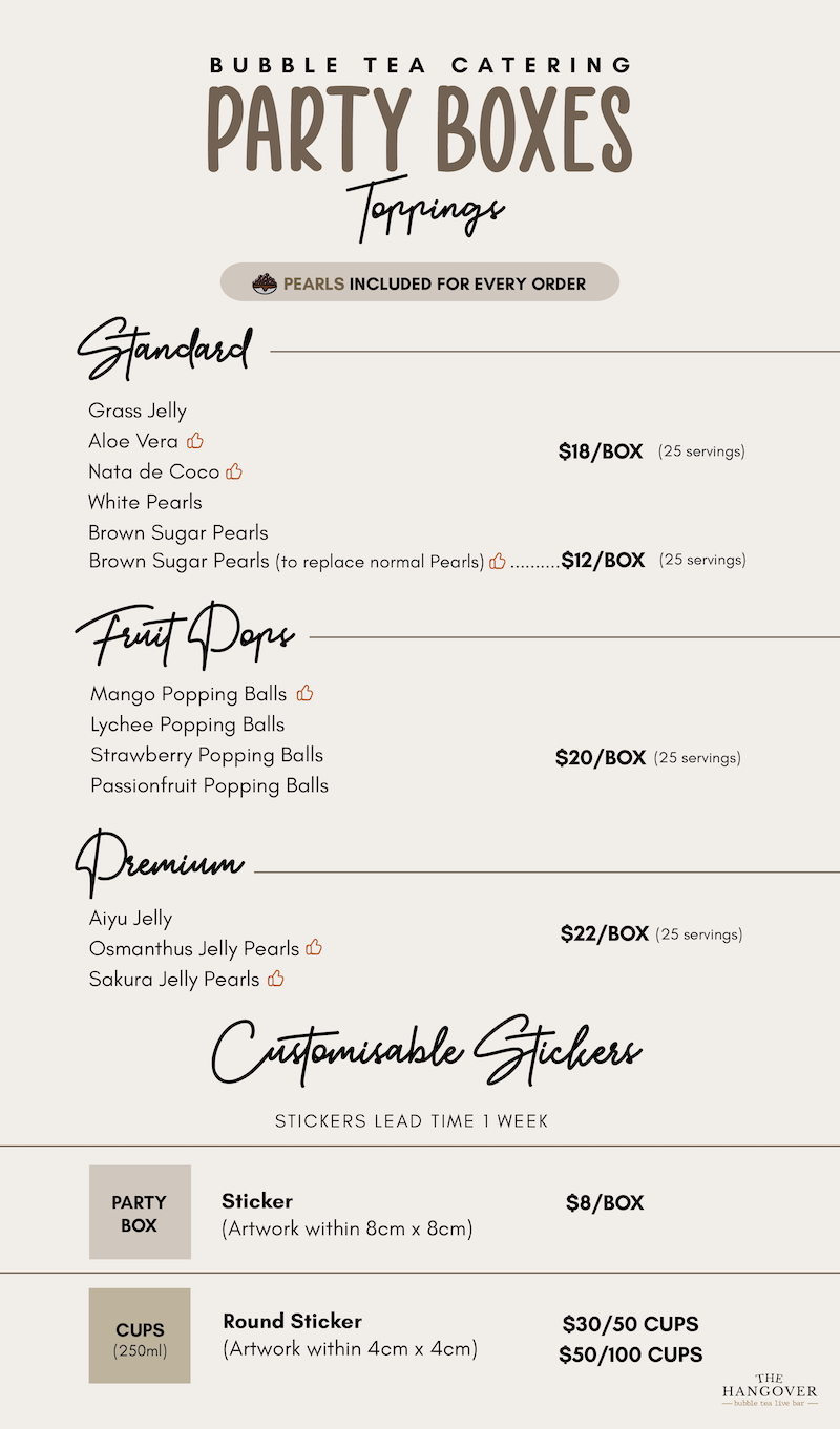 bubble tea catering delivery live station parties events weddings roadshows food cart food stall singapore chaz events