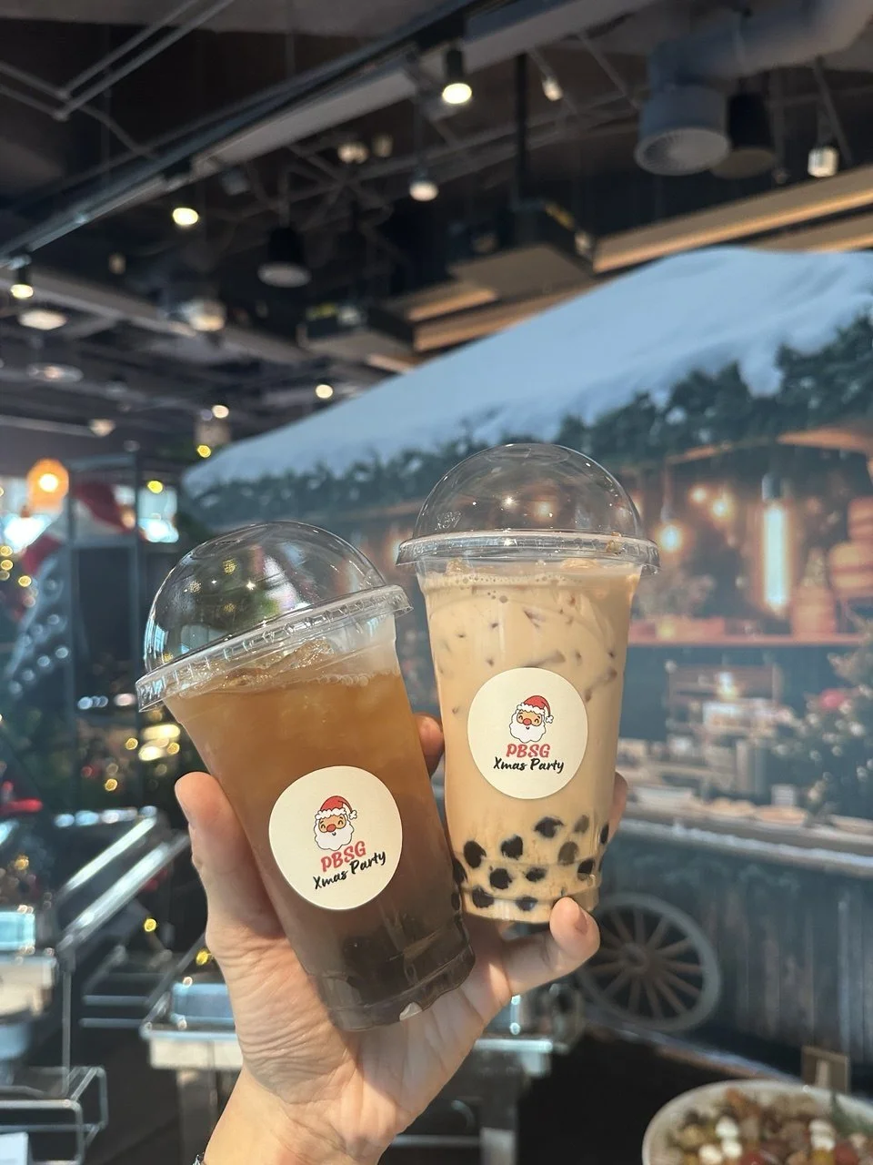 bubble tea live station catering singapore christmas bbt xmas themed singapore events cater delivery chaz events mobile bubble tea bar