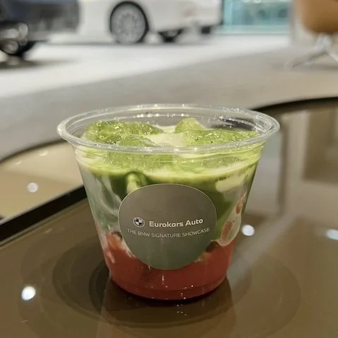 matcha strawberry latte live station custom cups stickers bar catering event singapore wedding corporate road shows live experience