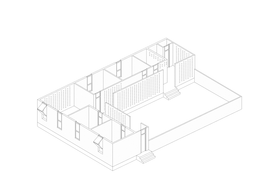 Axonometry teacher housing