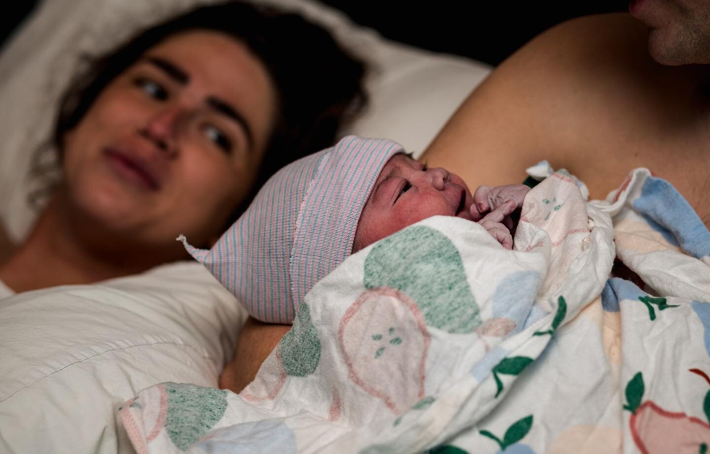 Momma is being cared for. Baby and her daddy are locking eyes for the first time. These are the moments you wish you could bottle up. The moments that make all of the hard, strong work worthwhile.