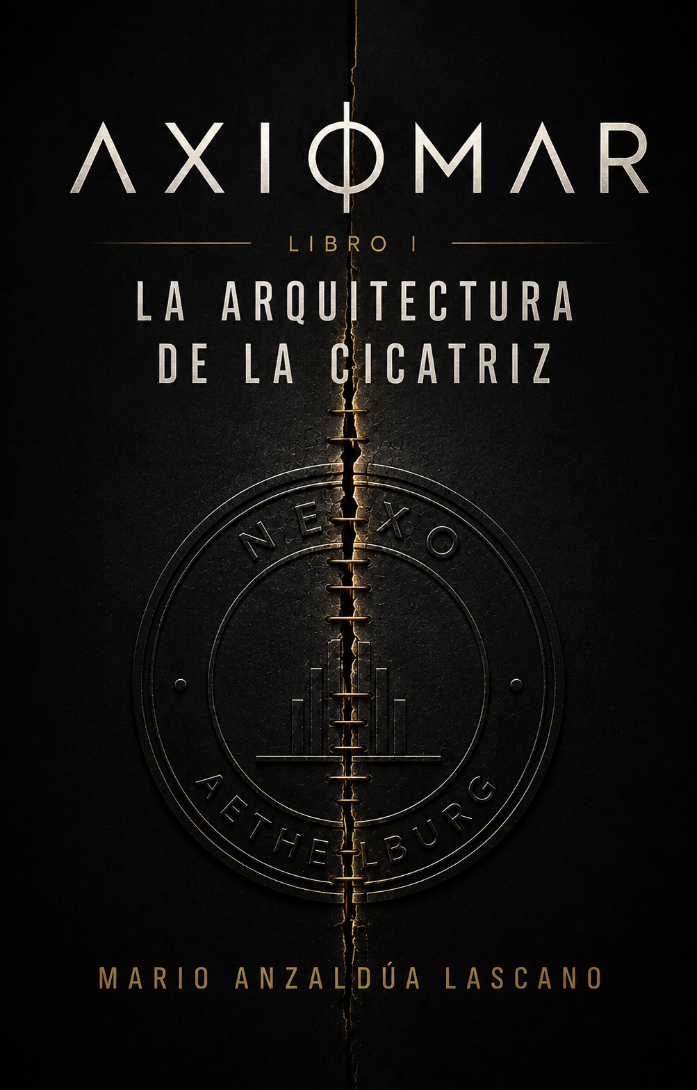 Portada: LA ARQUITECTURA DE LA CICATRIZ [Libro I de la trilogía AXIOMAR] Autor: Mario Anzaldua