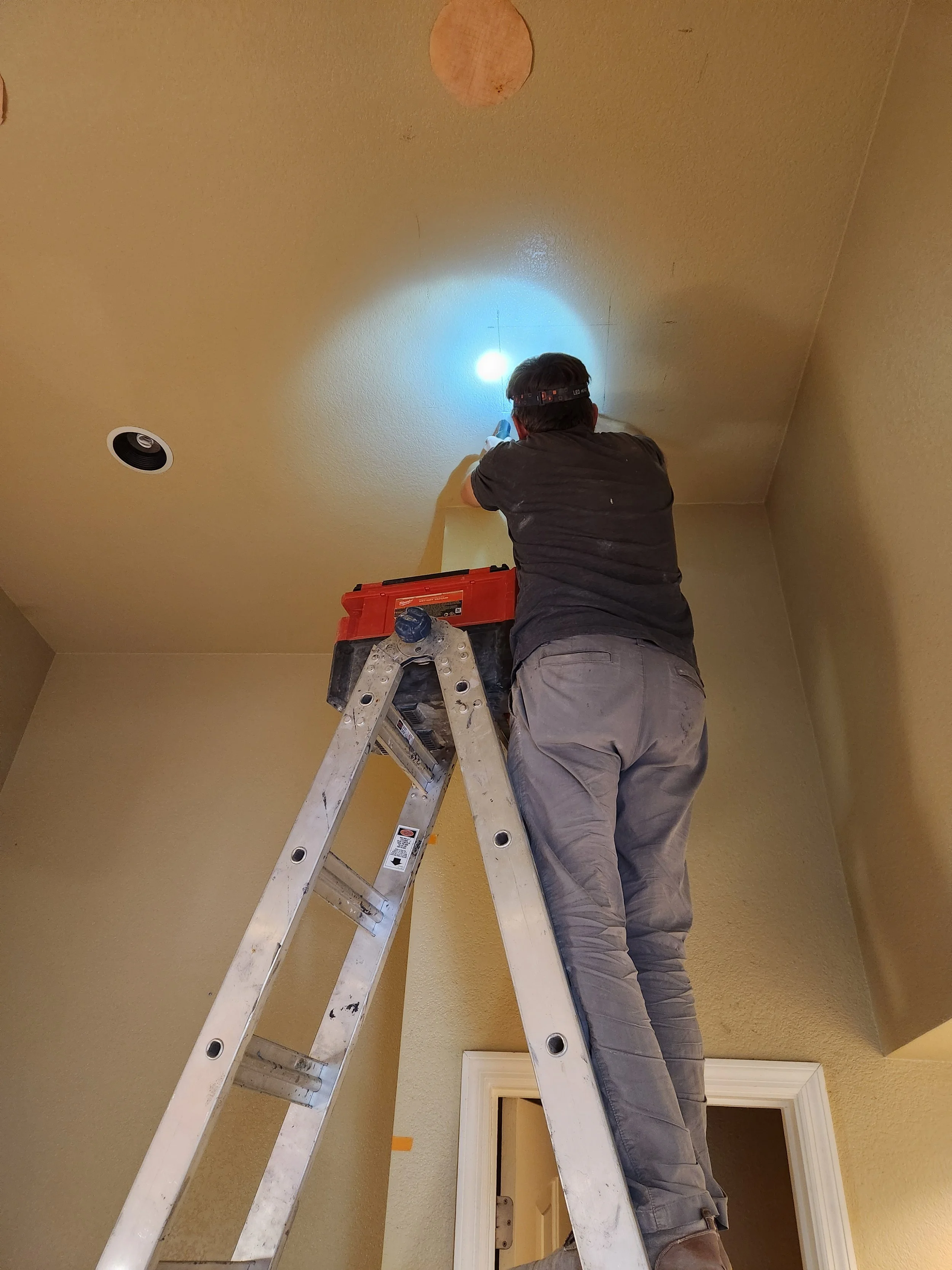Alex installing additional lights