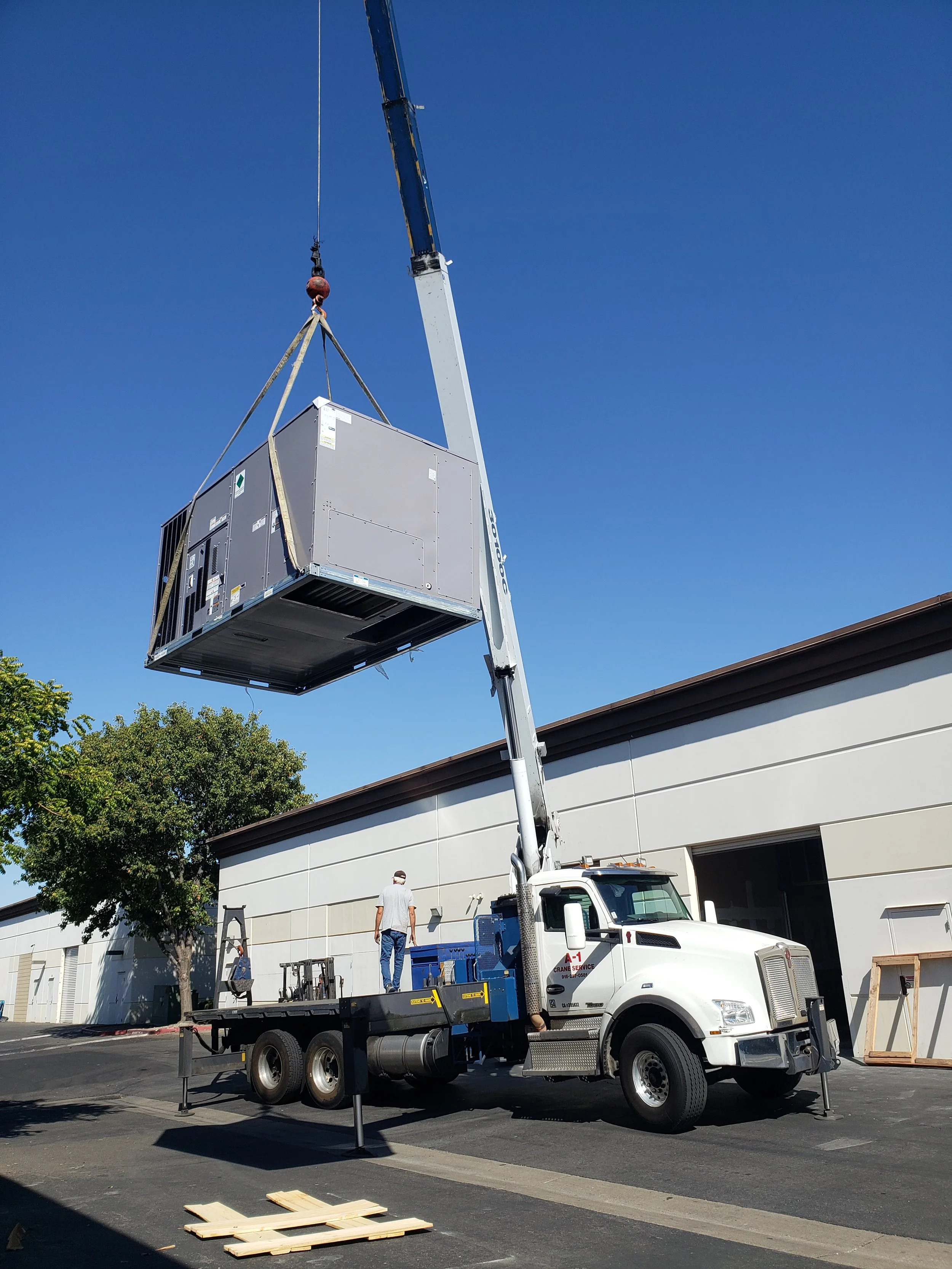 HVAC unit going to the roof