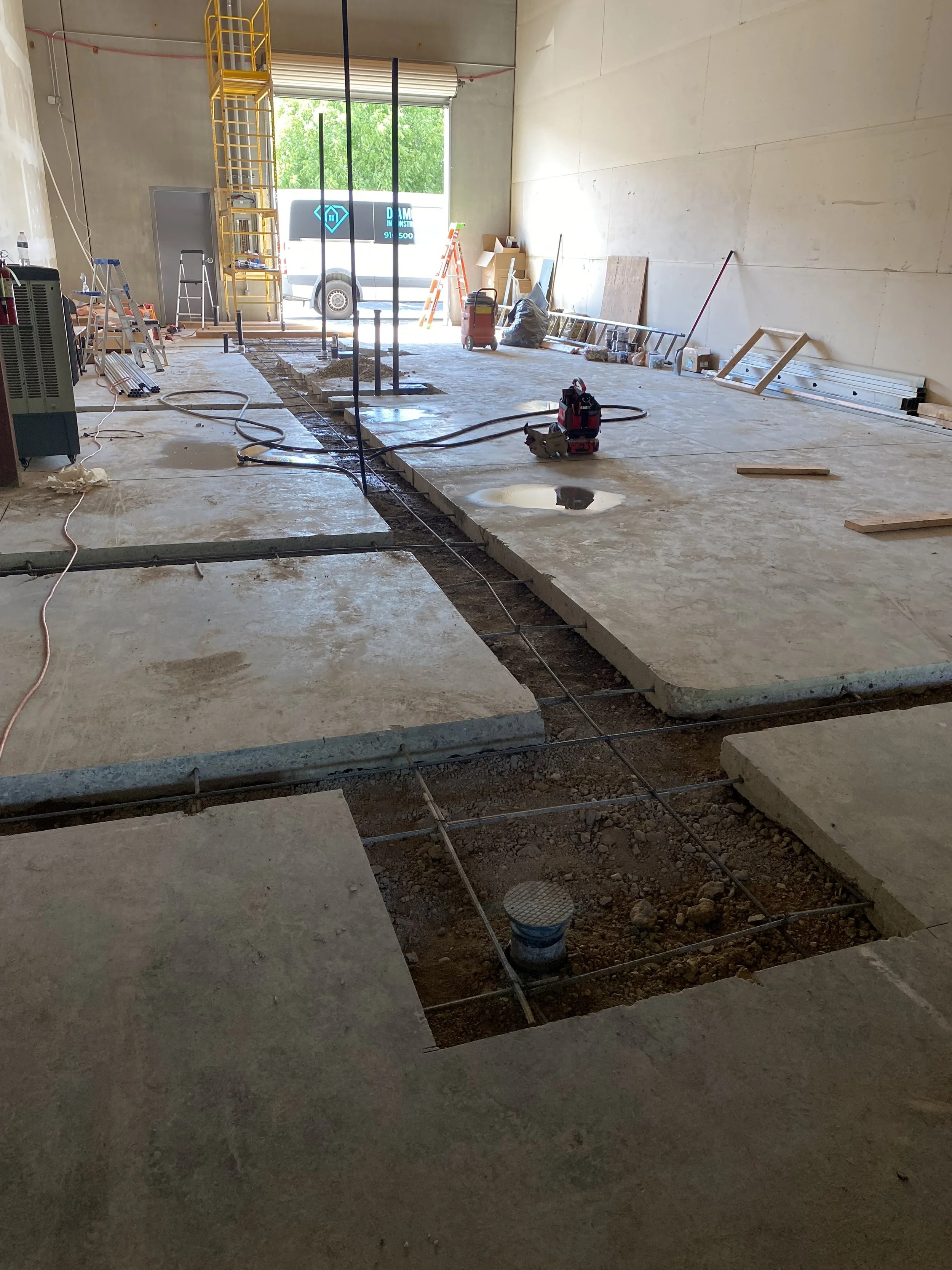 Rebar is installed for support