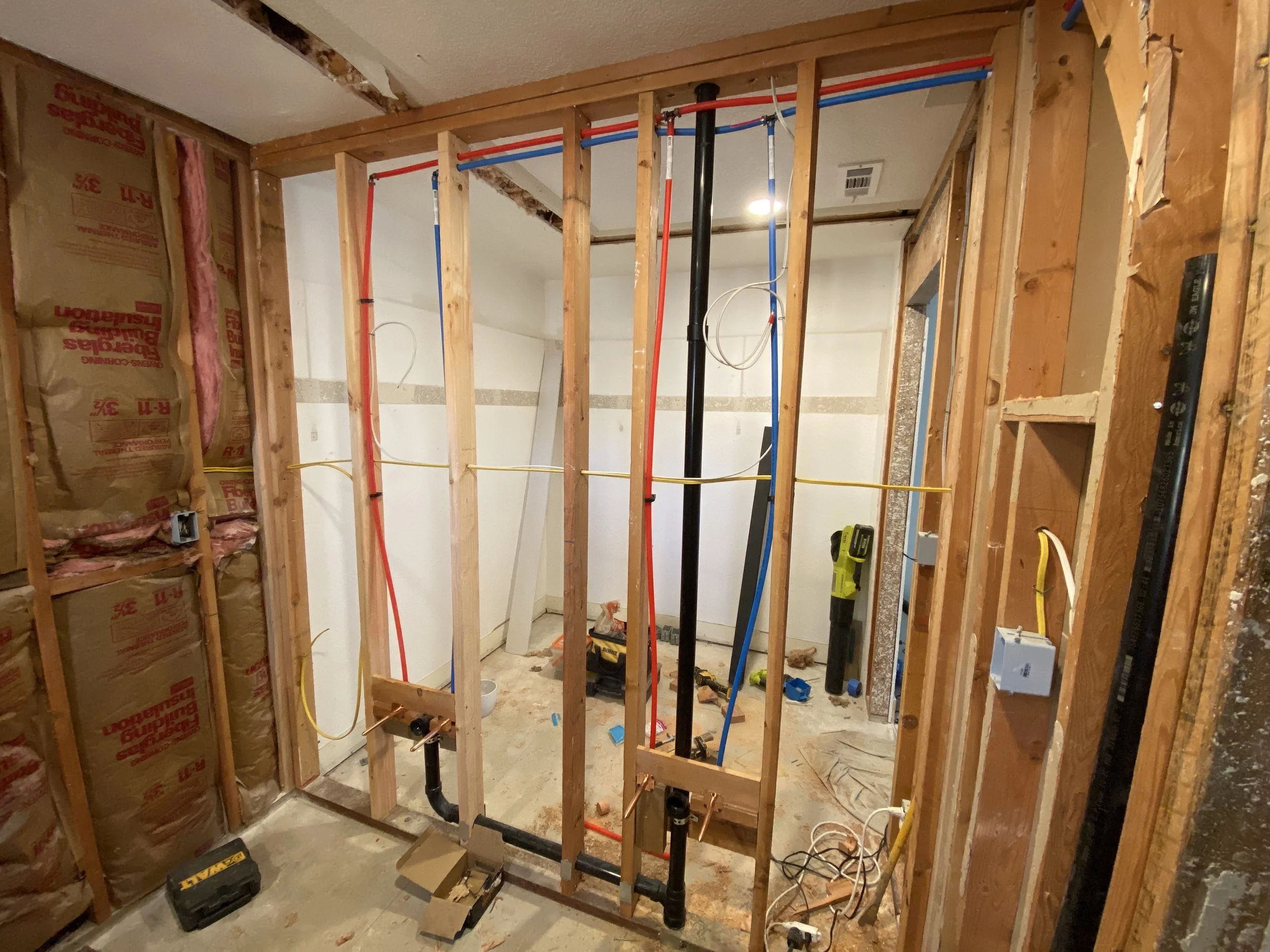 Building a frame for the new bathroom