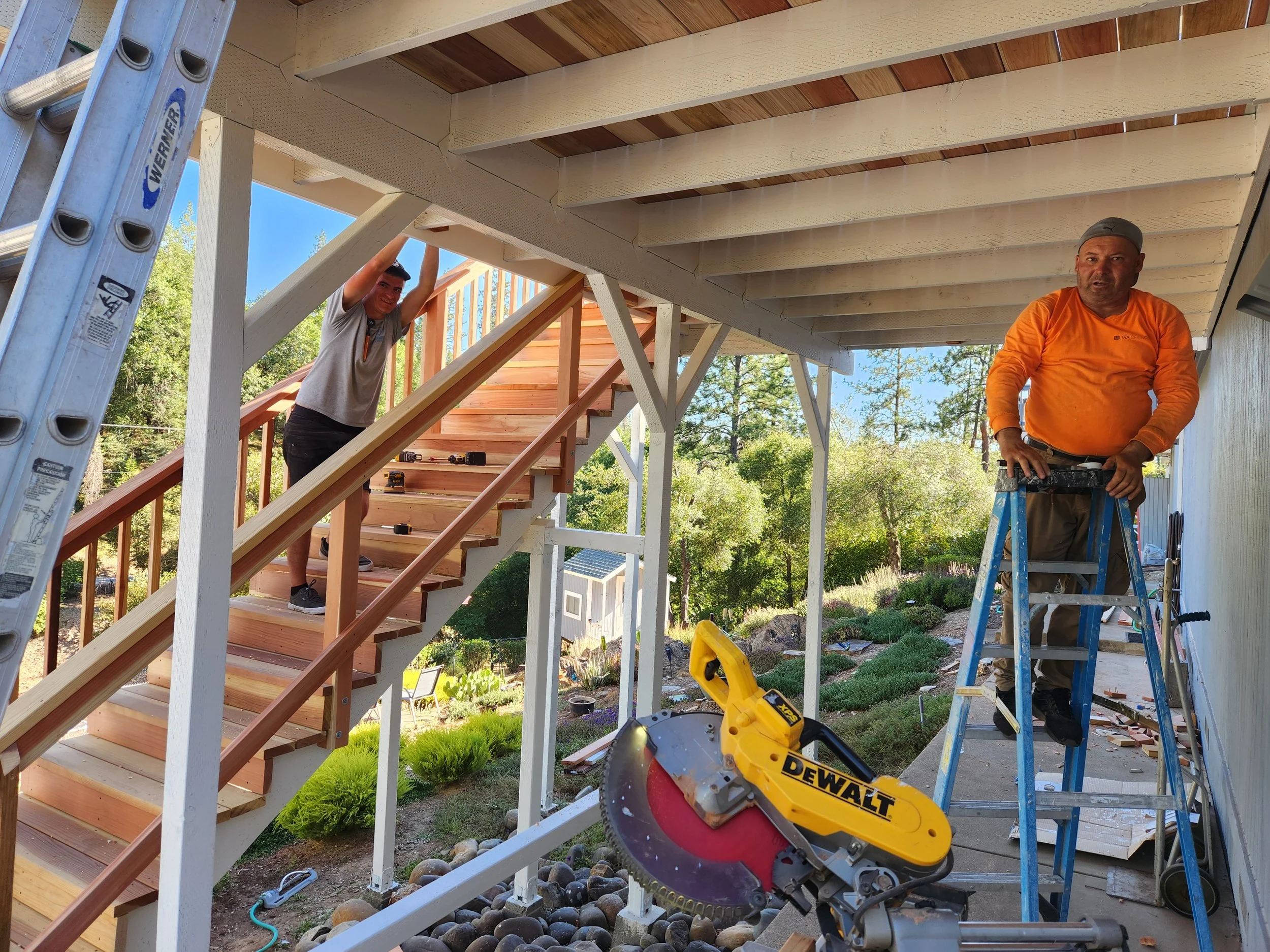 Serge and Daniel working on the new deck