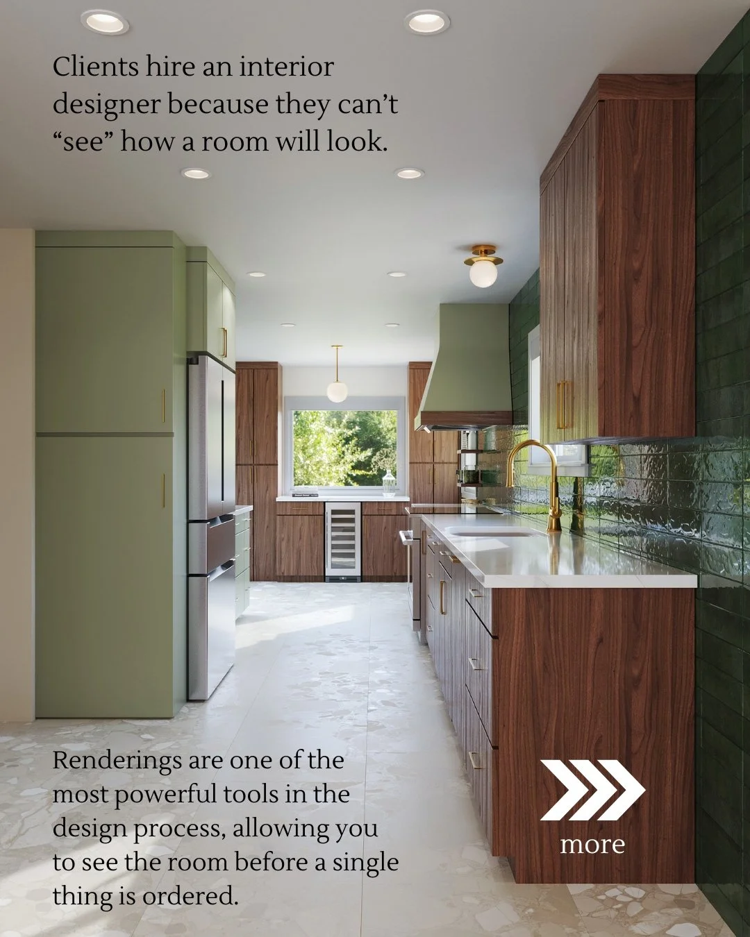 Renderings are one of the most powerful tools in the design process. They allow you to see your future kitchen before a single cabinet is ordered or a wall is touched. From layout and finishes to lighting and color, we can explore ideas together and 