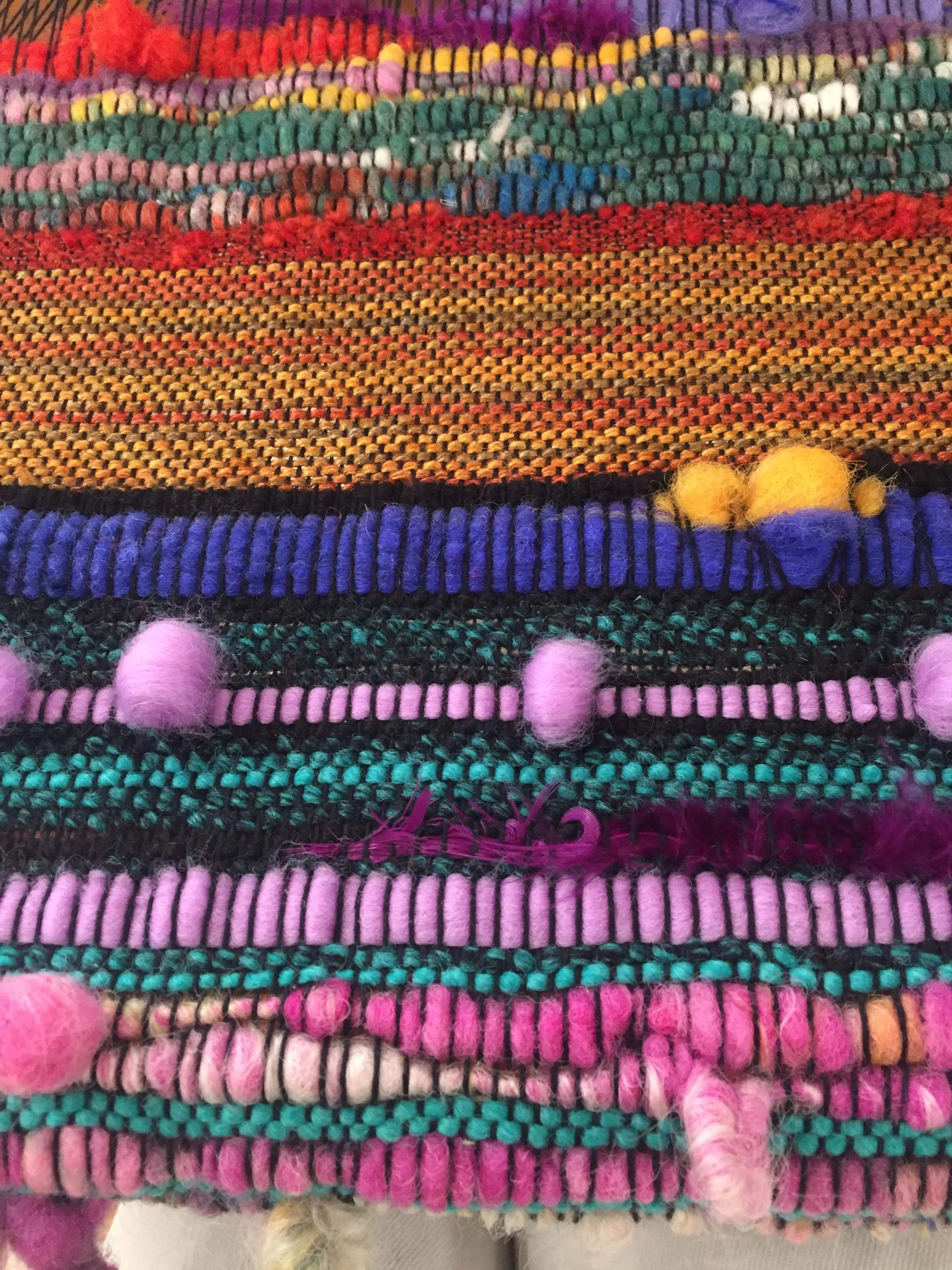 SAORI weaving close up
