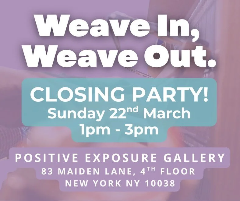 Two months of weaving, connecting, and creating together. And now it&rsquo;s time to celebrate! Join us for the Weave In, Weave Out exhibition closing party on Sunday, March 22nd. 🧵 RSVP link in bio.