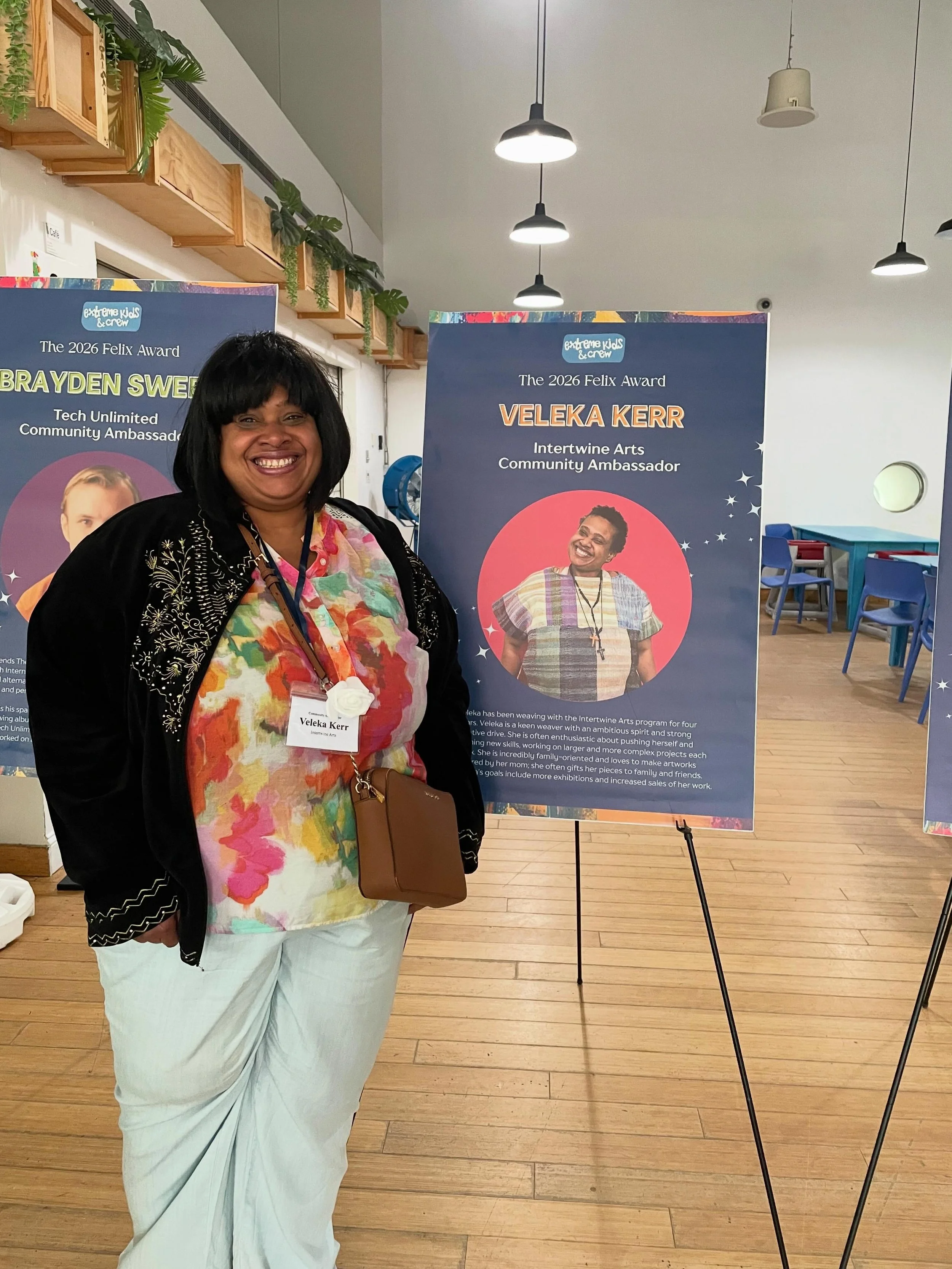 Thank you @extreme_kids_and_crew for a wonderful evening celebrating The Felix Award, we had a great time and left feeling super inspired! ✨⭐️

Shout out to Veleka Kerr from our @heartshare weaving program for volunteering to be our Community Ambassa