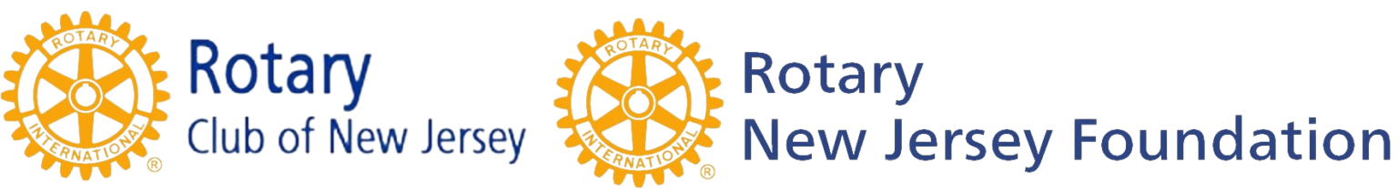 Logos of the Rotary Club of New Jersey and Rotary New Jersey Foundation on a beige background.