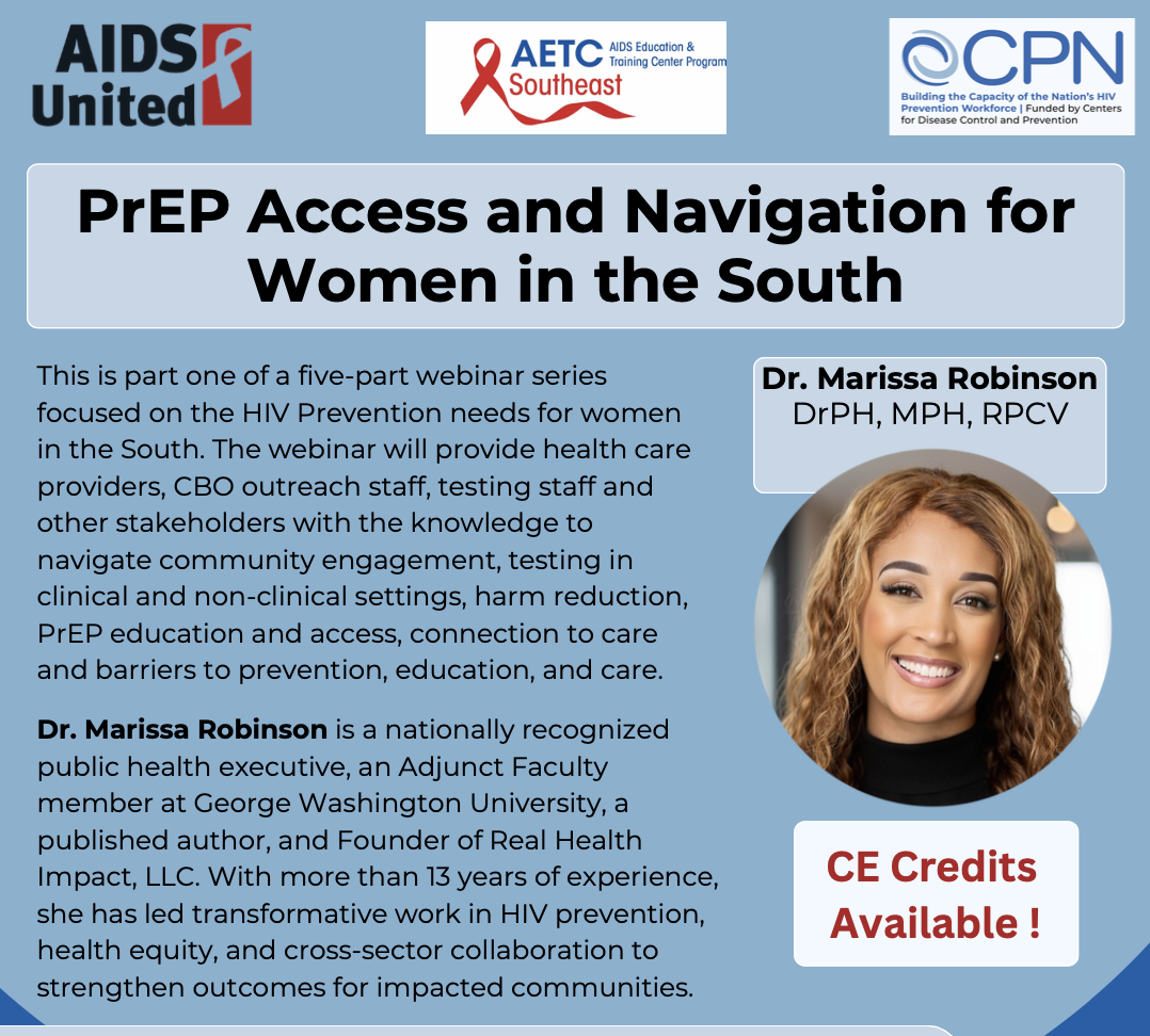 Advancing PrEP Access for Women in the South: A Conversation on HIV Prevention, Navigation, and Equity