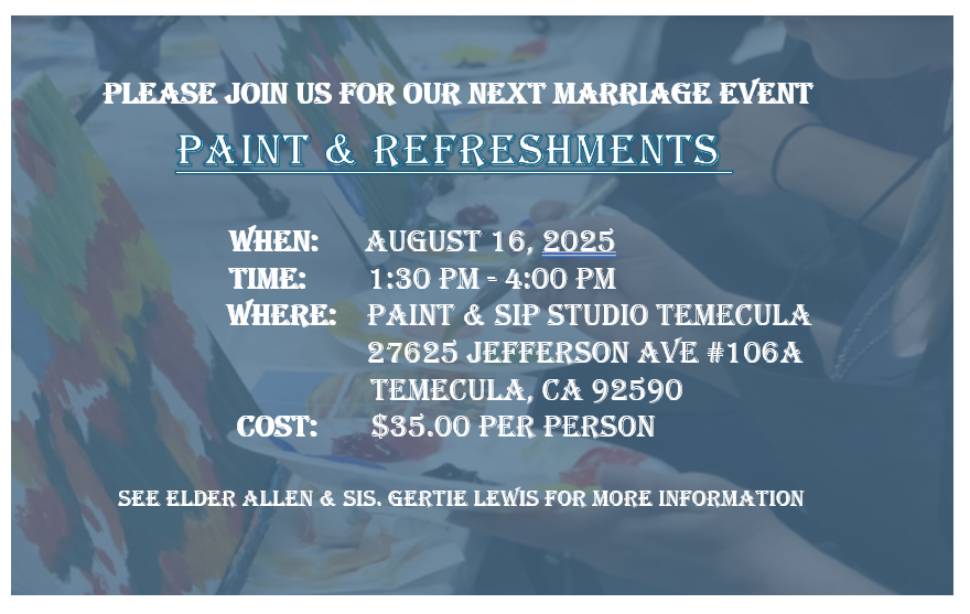 Marriage Event - Paint & Refreshments