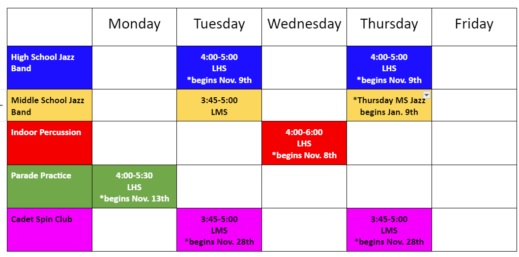 calendar-lewisville-bands