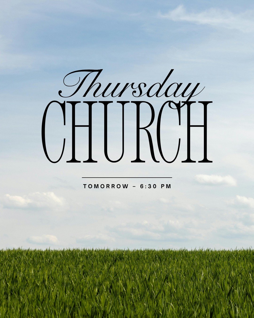 Thursday Church is tomorrow night... rain or shine!🌧️☀️ It's potluck style, so bring a chair and your favorite dish to share. We'll see you tomorrow at 6:30 PM!