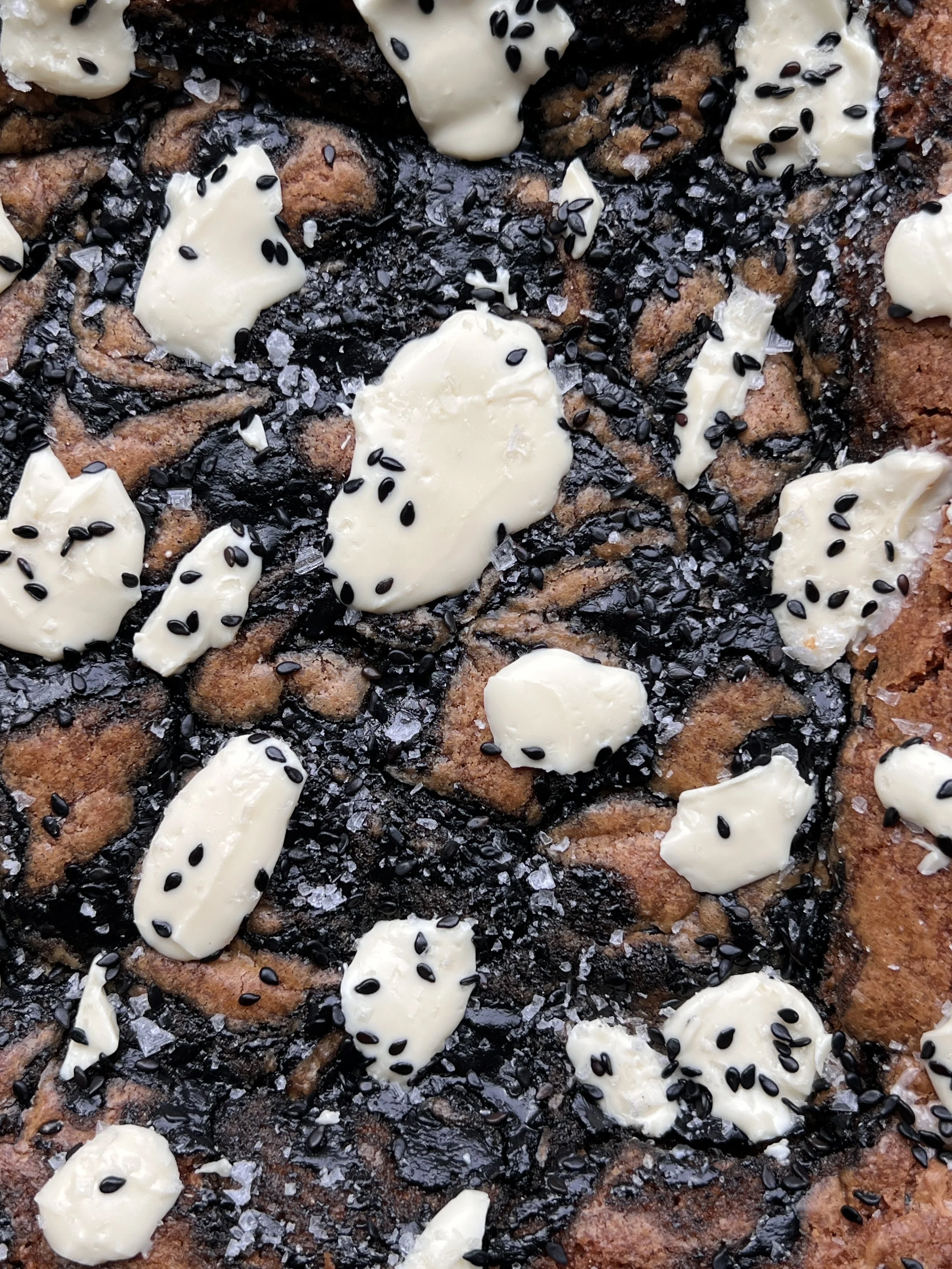 Black Sesame, Vanilla, and White Chocolate Blondies