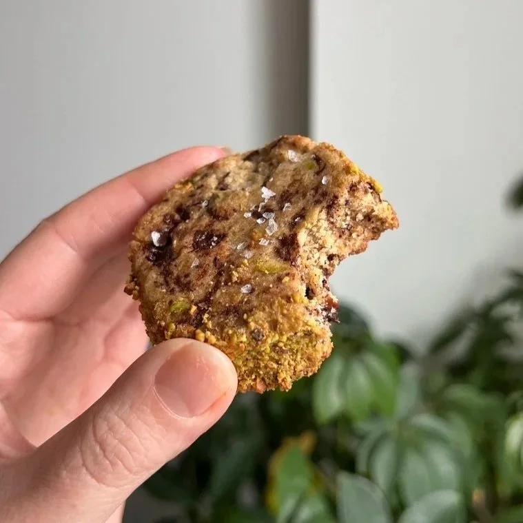 Rose, Pistachio, Dark Chocolate Shortbread Cookies