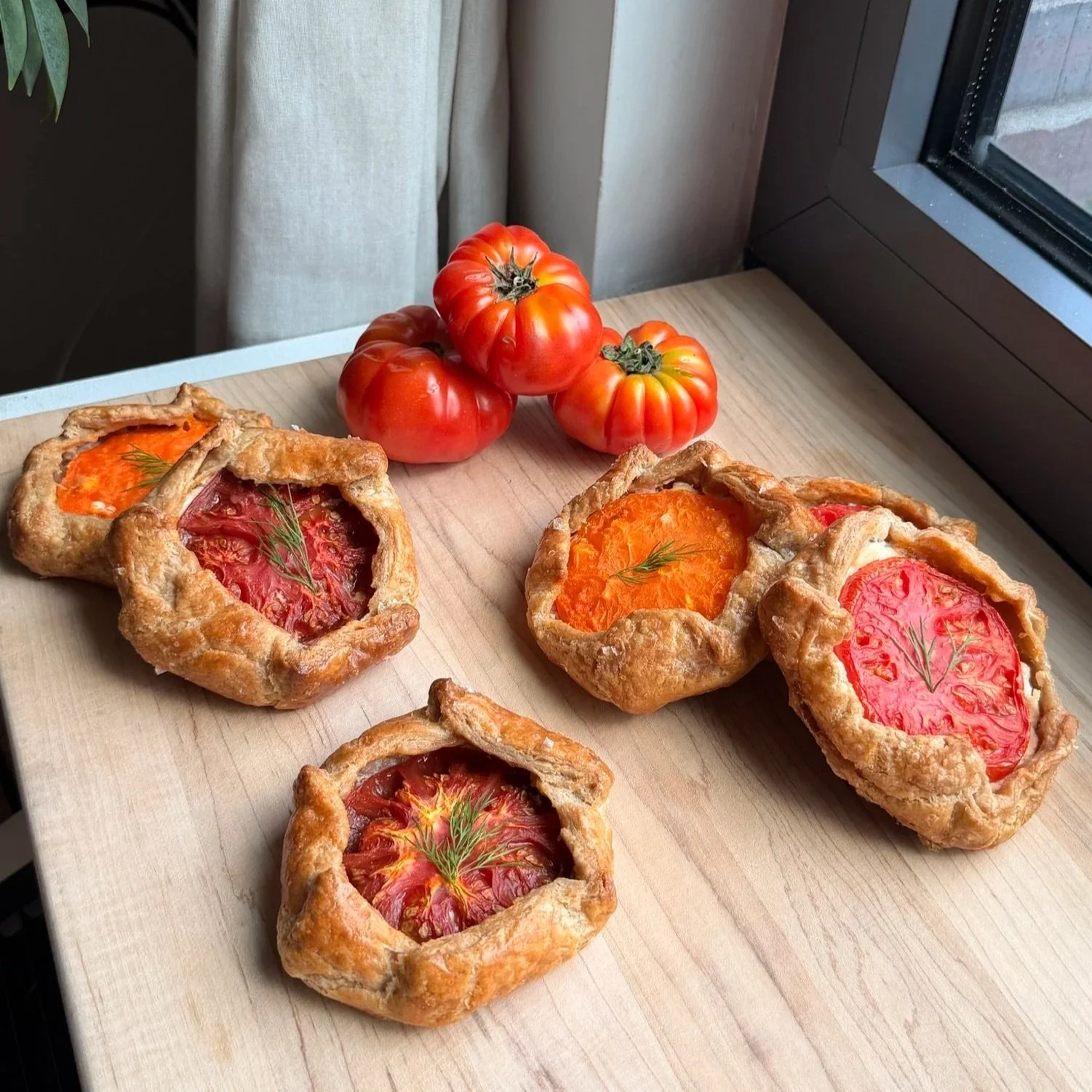 Heirloom Tomato Galettes with Goat Cheese Filling